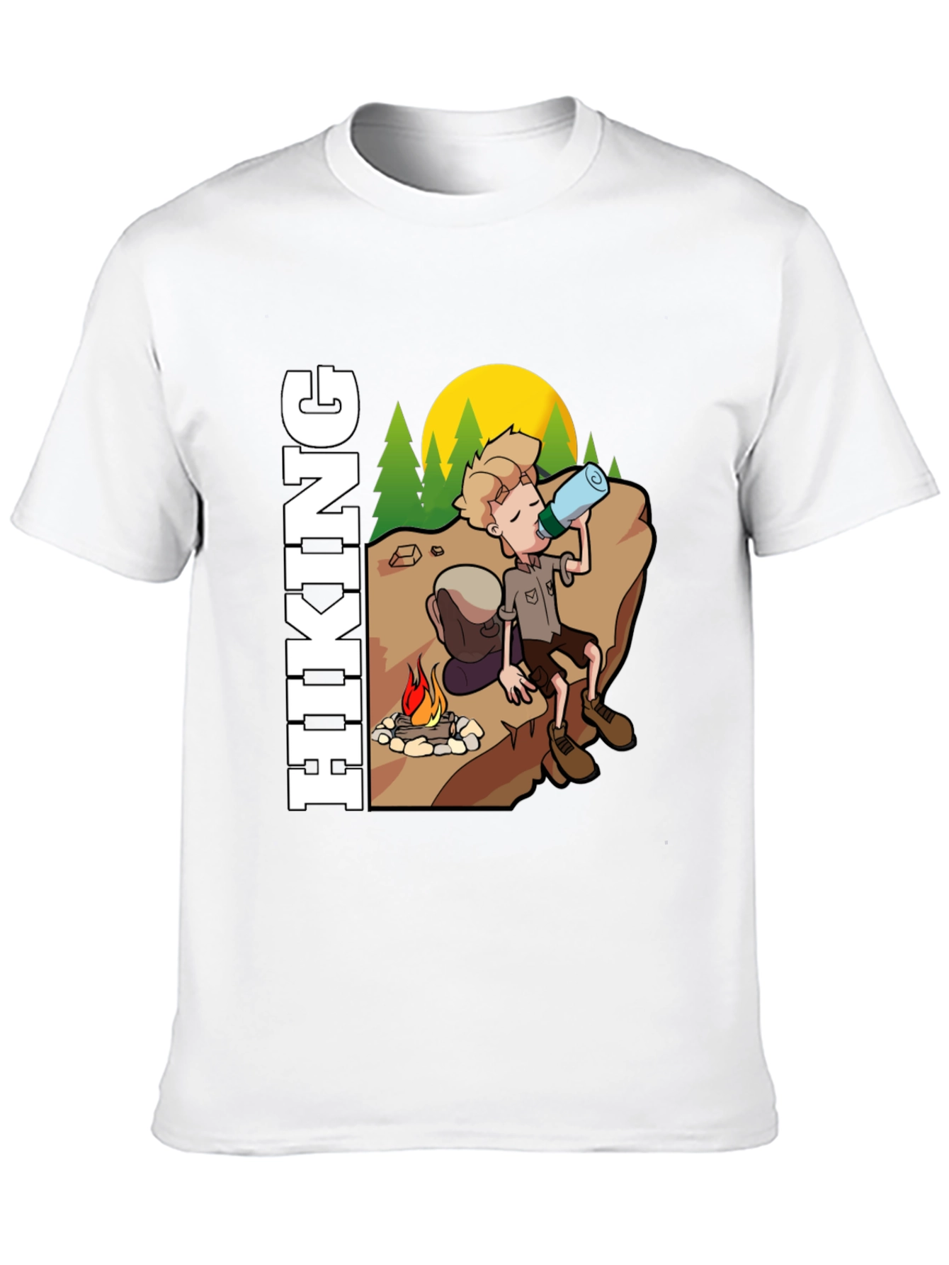 Black Hiking Cartoon Graphic Tee - Adventure Awaits view 10