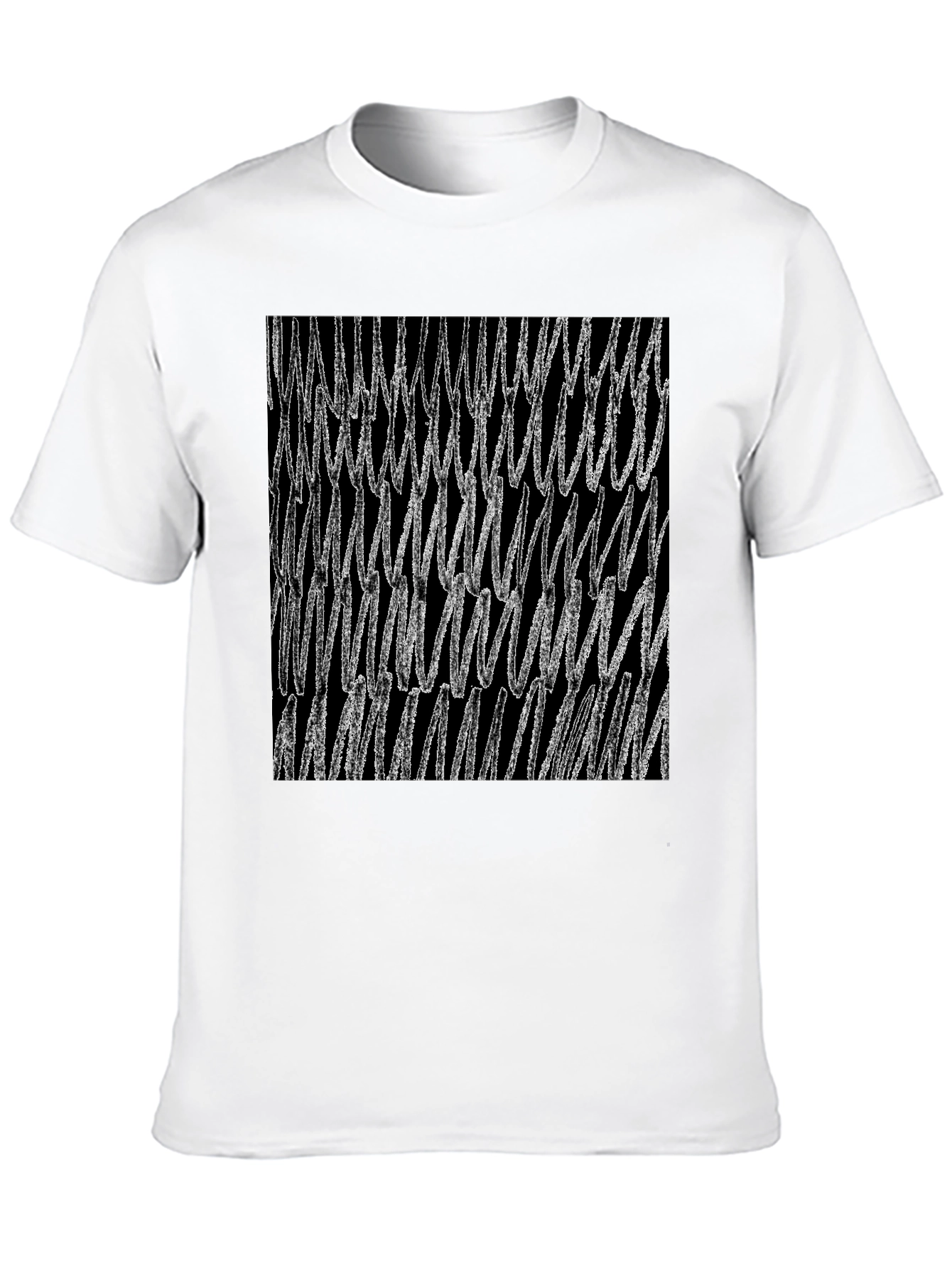 Black Abstract Scribble Graphic Black T-Shirt view 10
