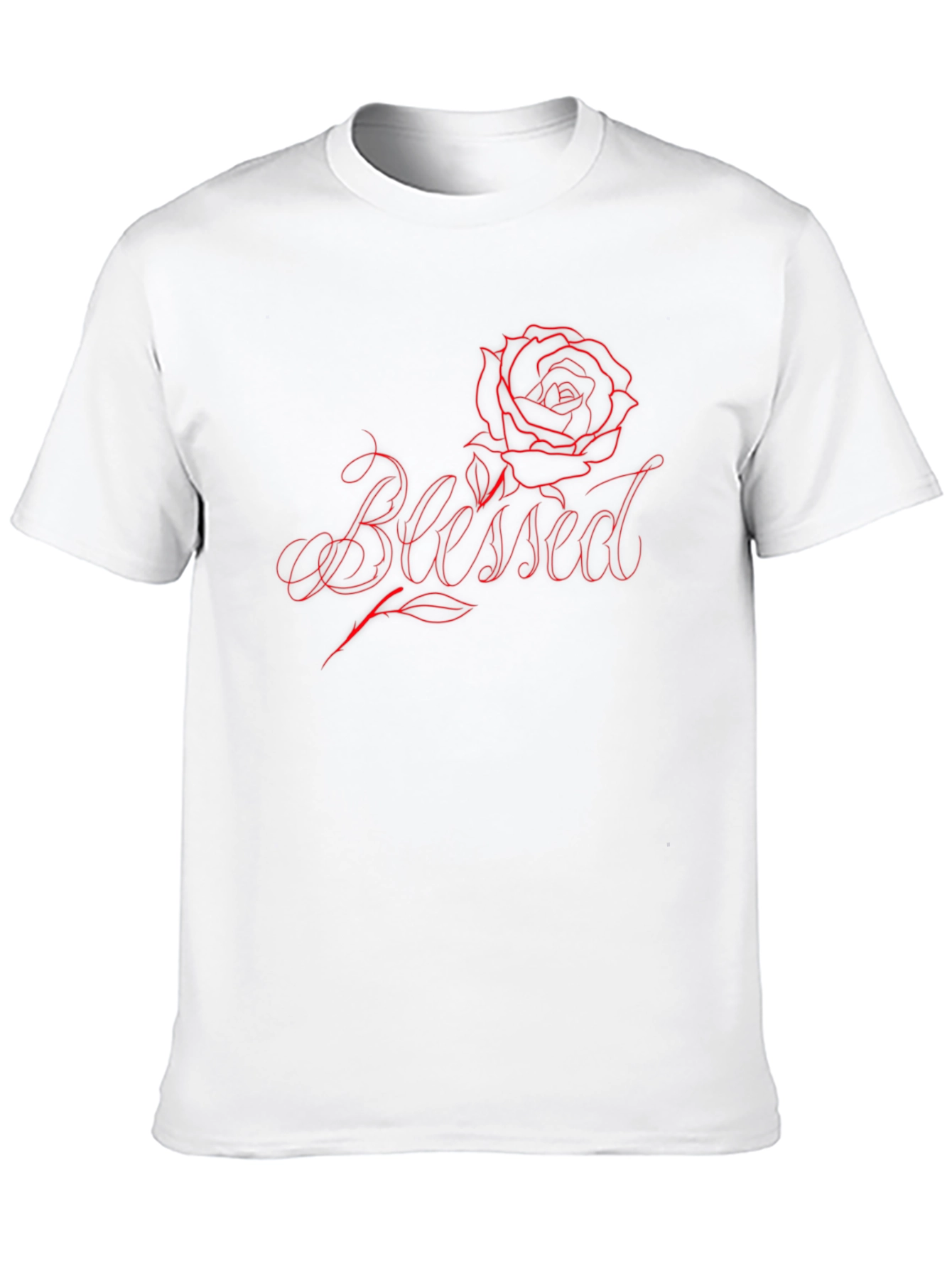 Black Blessed Rose Graphic Tee - Black Cotton Blend view 10