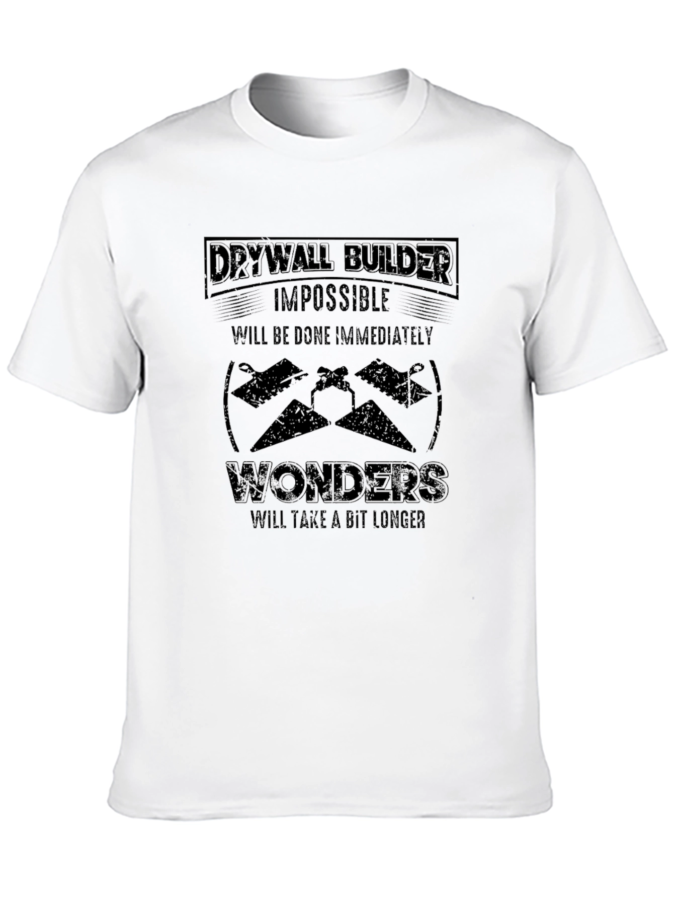 Black Drywall Builder Funny T-Shirt - Impossible Wonders view 10