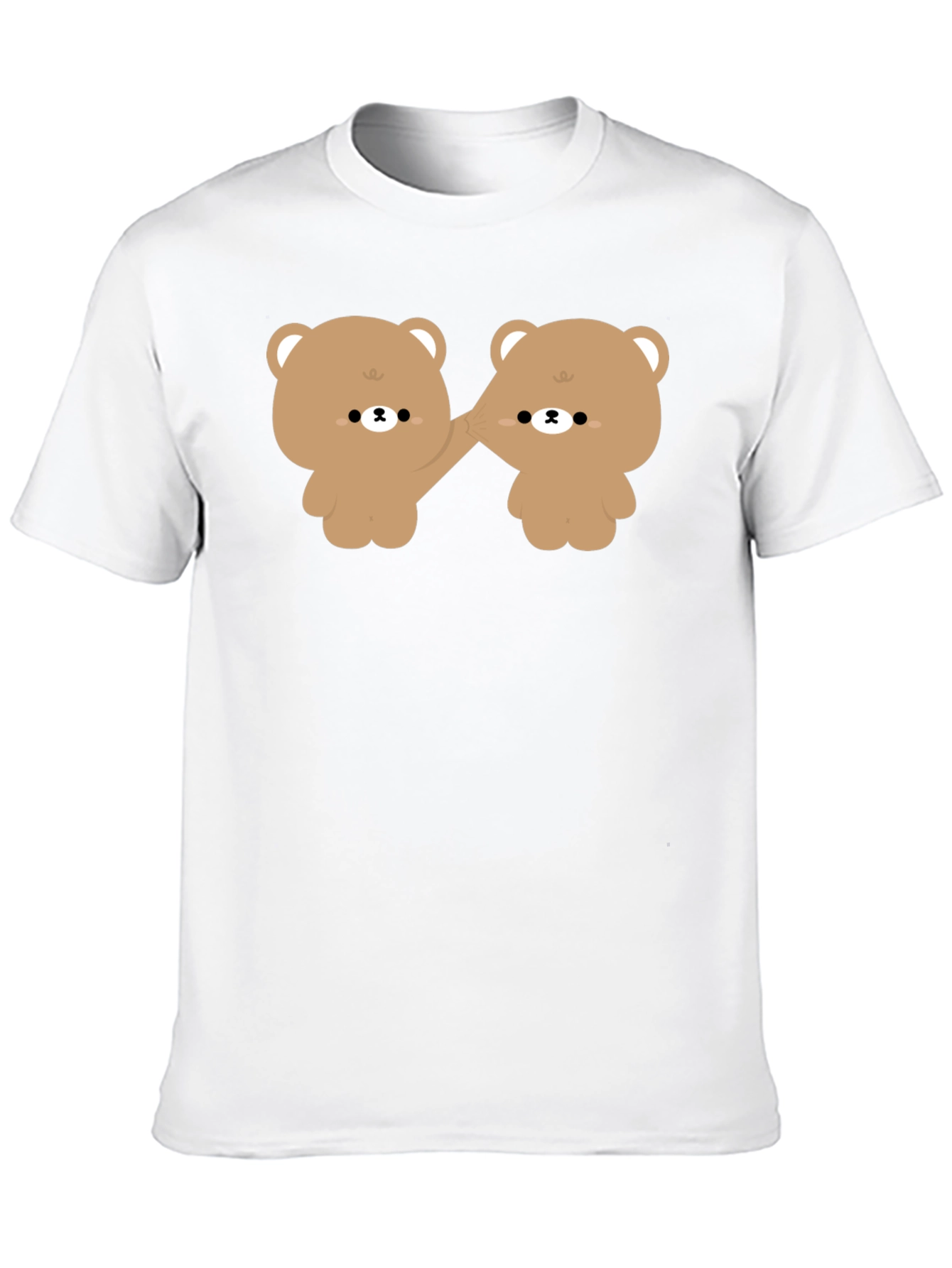 Black Cute Bears Holding Hands Black T-Shirt view 10