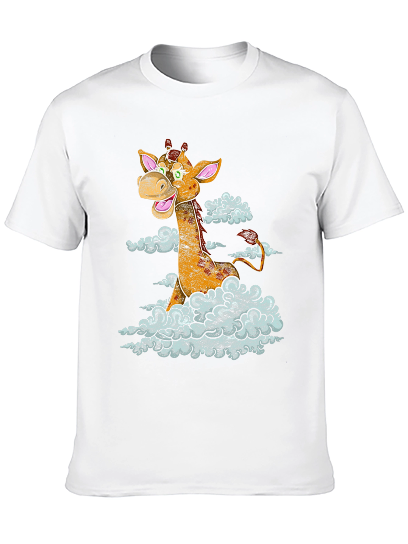 Black Giraffe in Clouds Graphic T-Shirt view 10