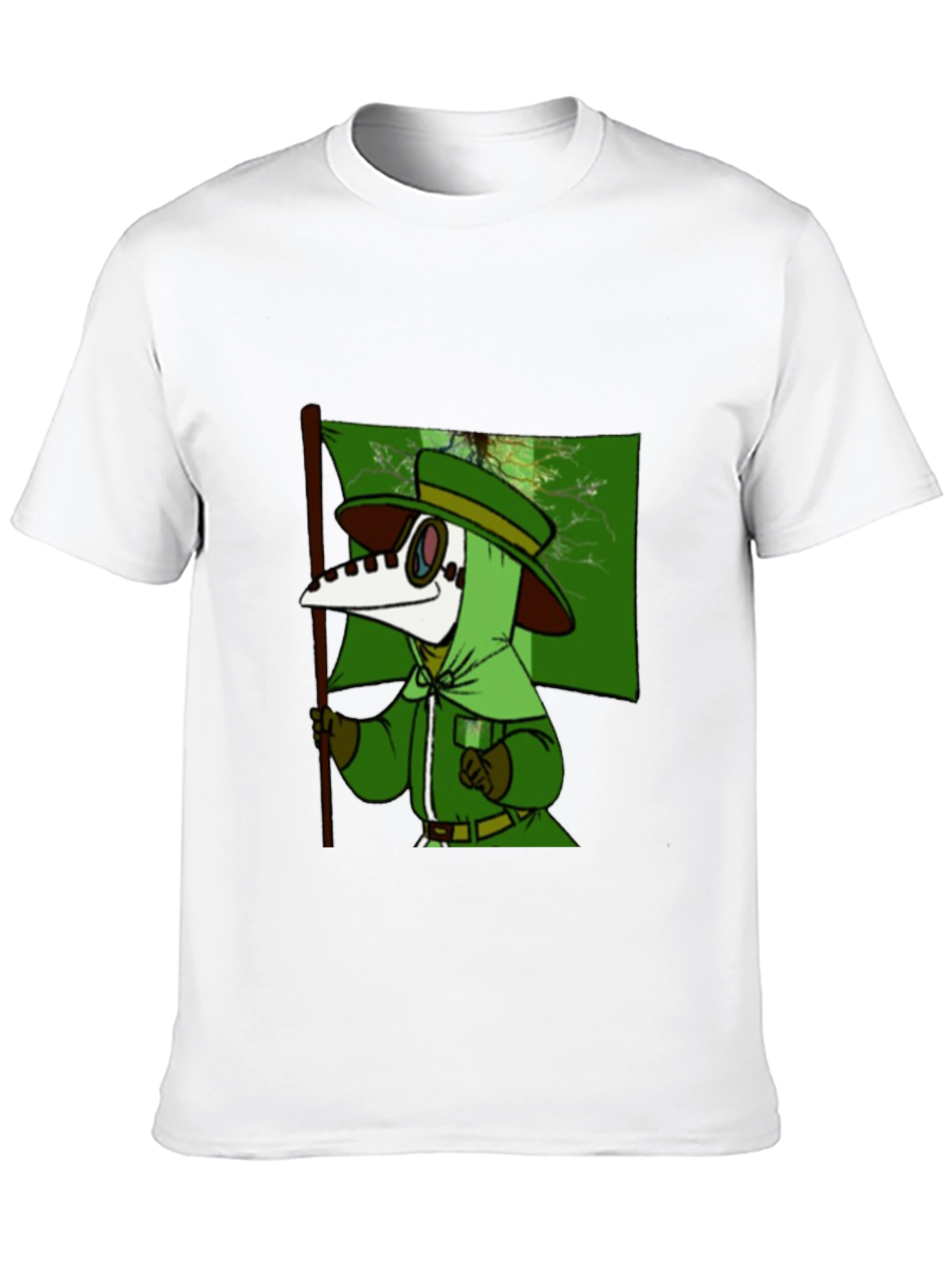 Black Plague Doctor Cartoon T-Shirt - Unique Graphic Tee view 10
