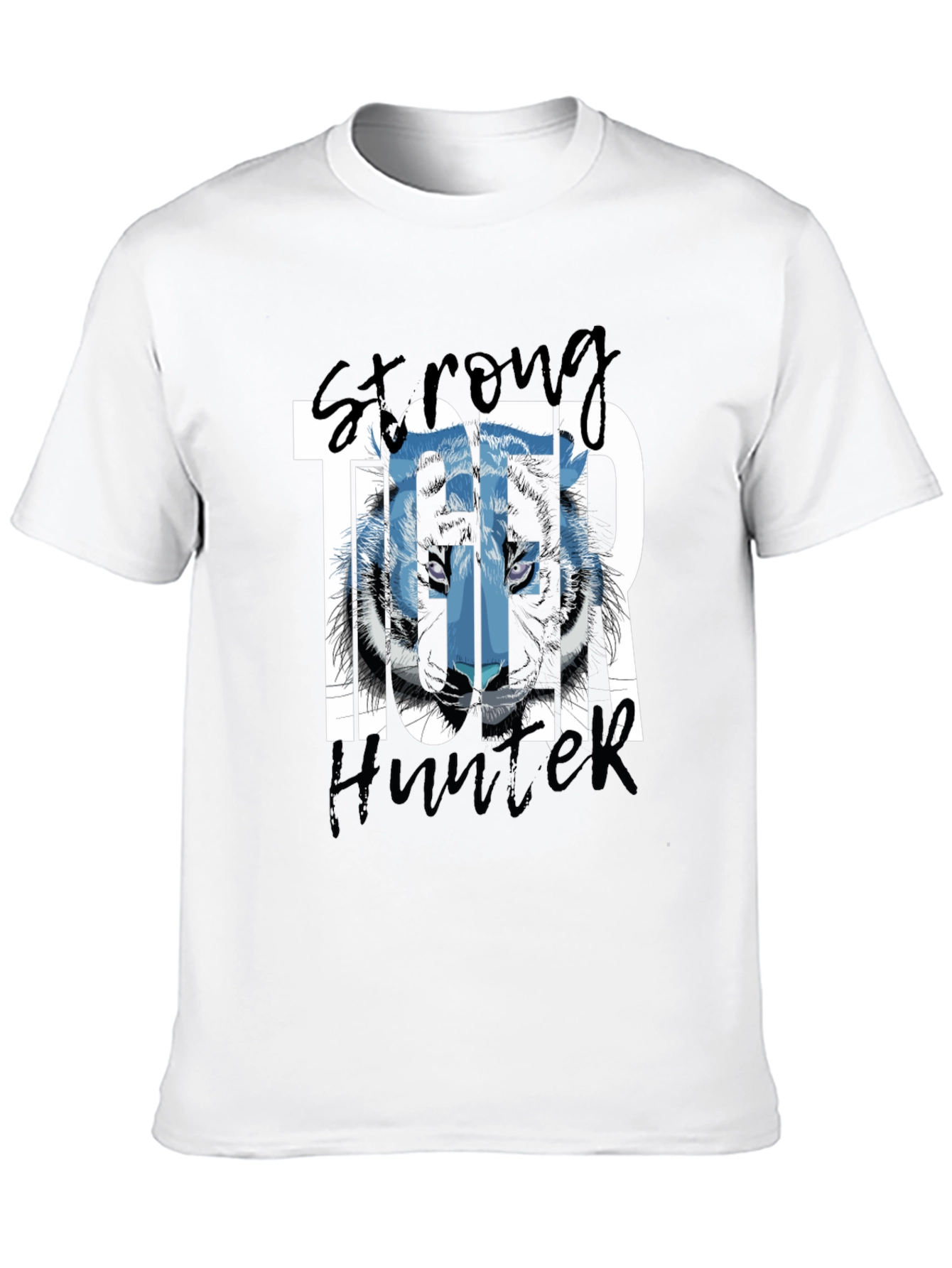 Black Strong Tiger Hunter Black Graphic Tee view 10
