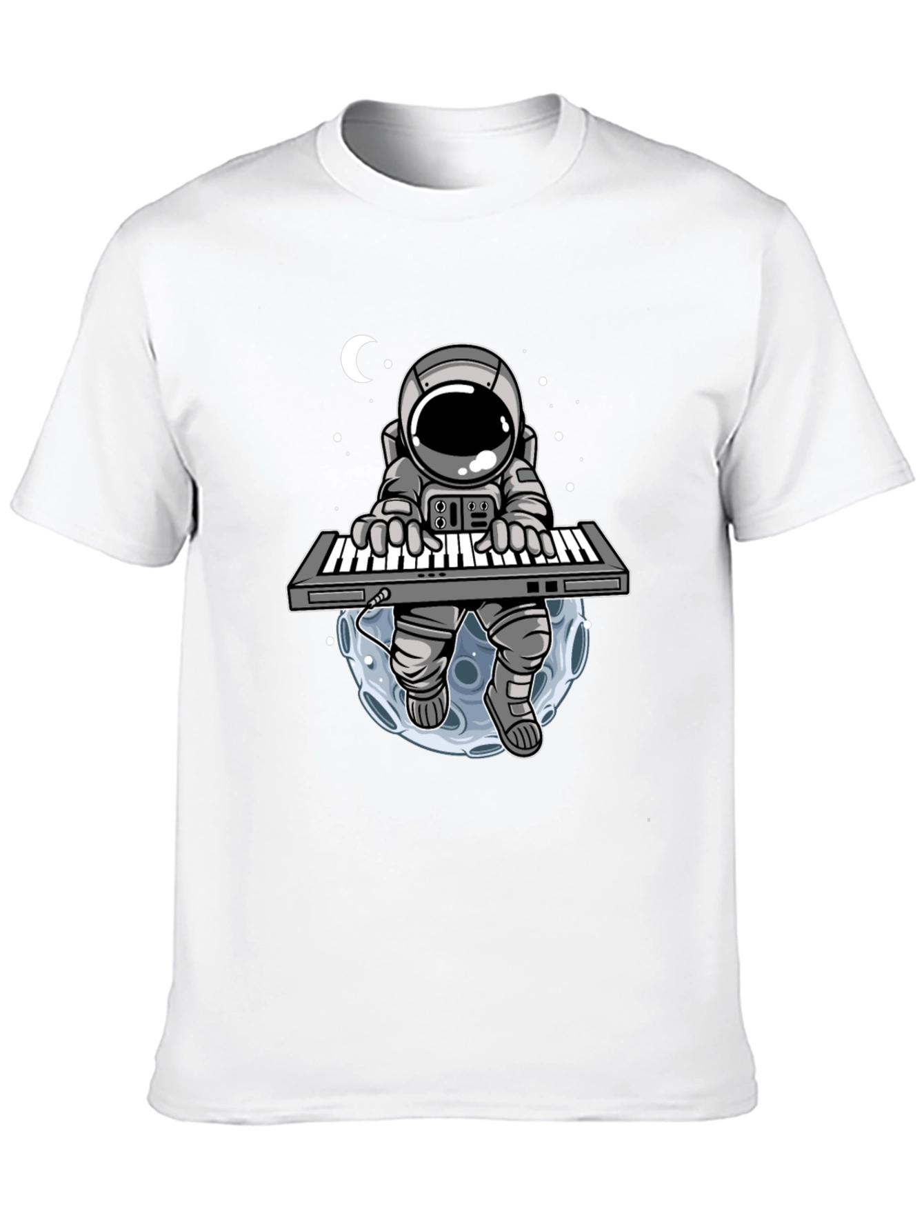 Black Astronaut Keyboardist Graphic T-Shirt view 10