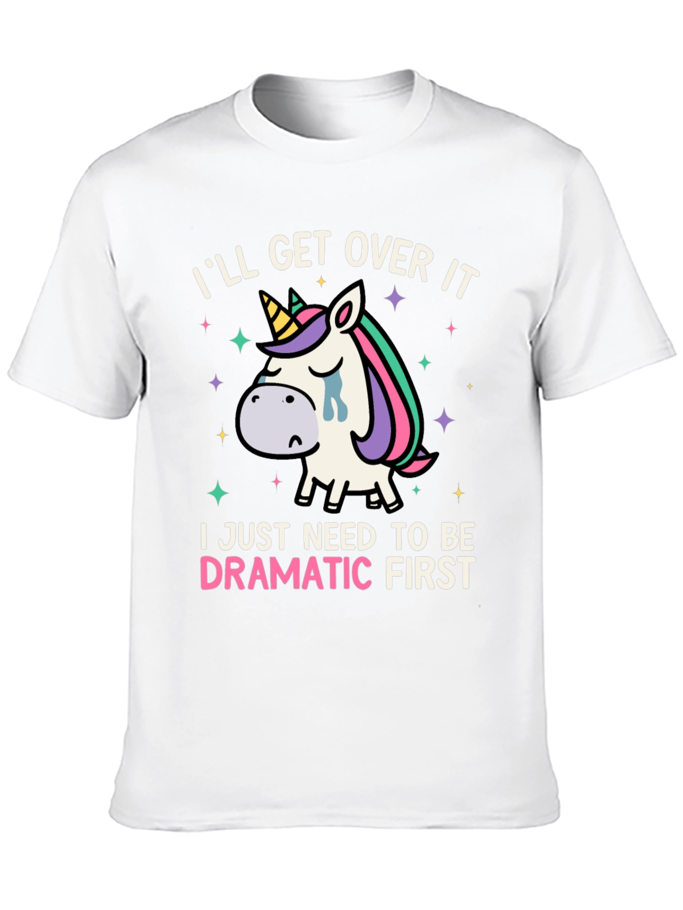 Black Dramatic Unicorn T-Shirt - Funny Graphic Tee view 10