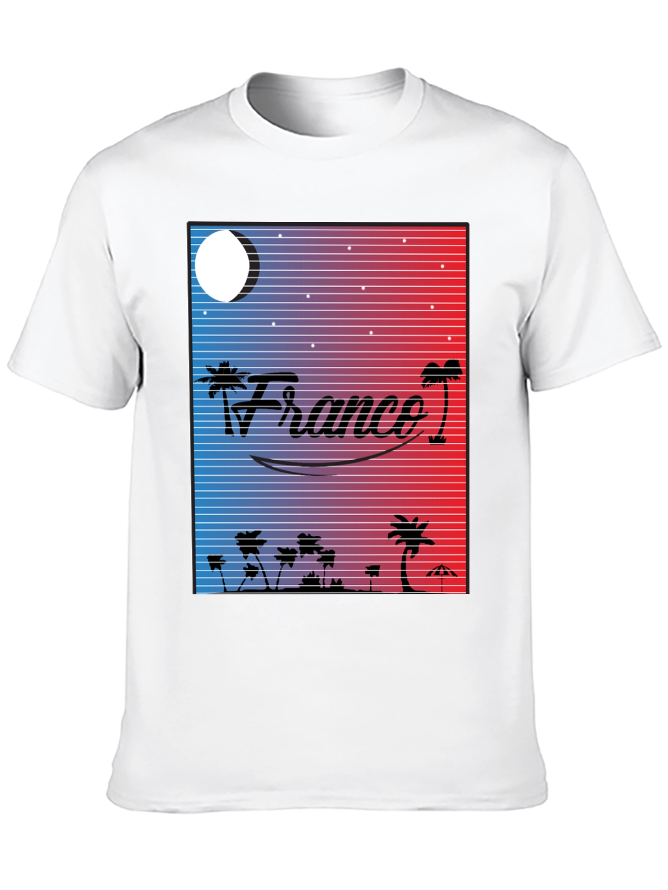 Black France Retro Graphic T-Shirt - Black view 10