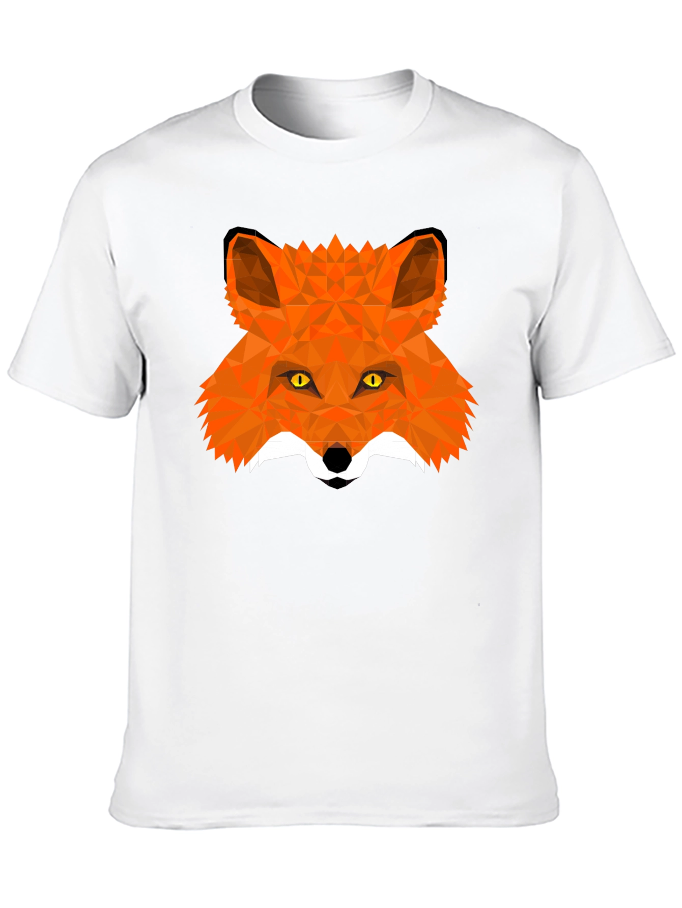 Black Geometric Fox Head T-Shirt view 10