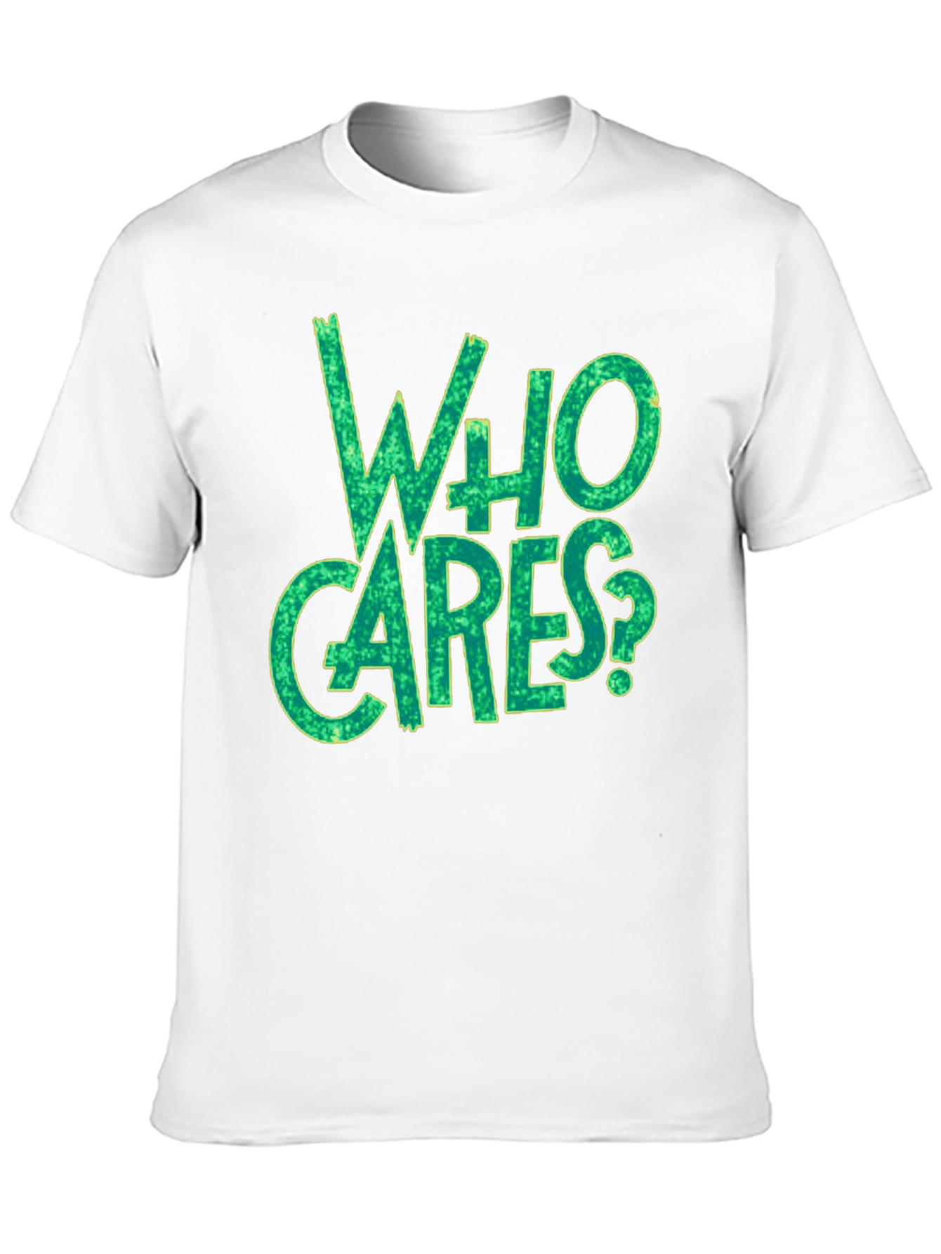 Black Who Cares? Graphic Print Black T-Shirt view 10