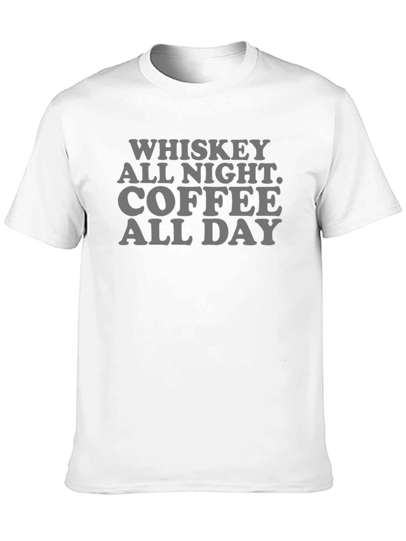 Black Whiskey All Night Coffee All Day Graphic Tee view 10