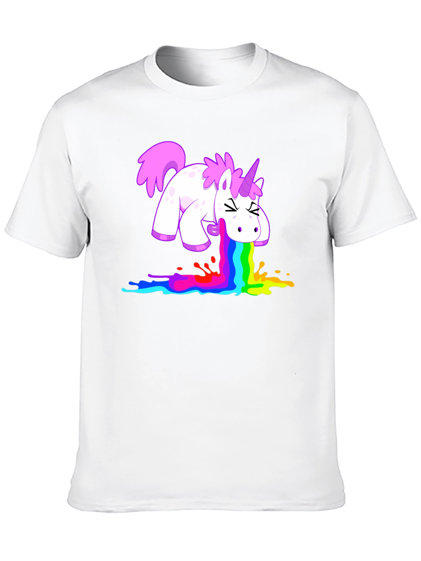 Black Unicorn Rainbow Vomit Graphic Tee view 10