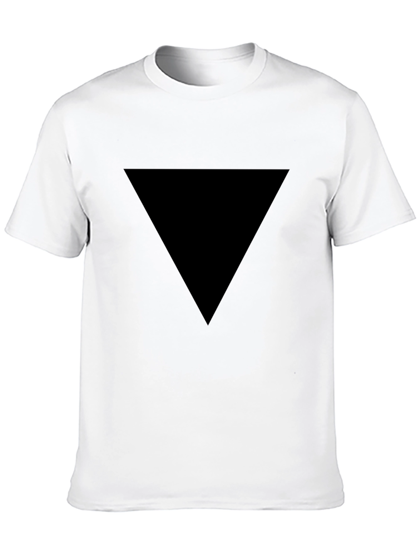 Black Men's Black Triangle Graphic Tee - Modern Casual Shirt view 10