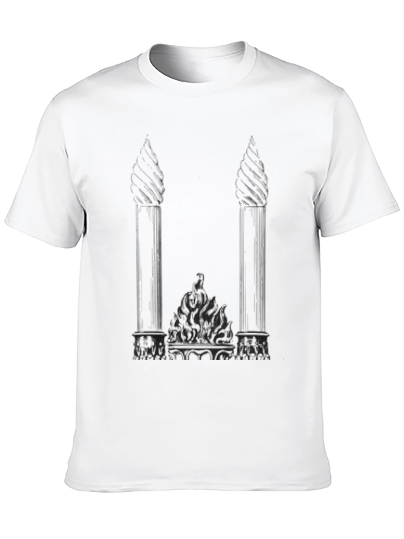 Black Gothic Columns Black T-Shirt - Unique Graphic Tee view 10