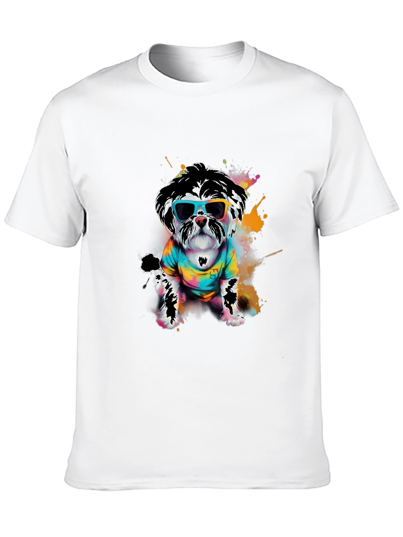 Black Cool Dog Graphic Tee - Funky Puppy Design view 10