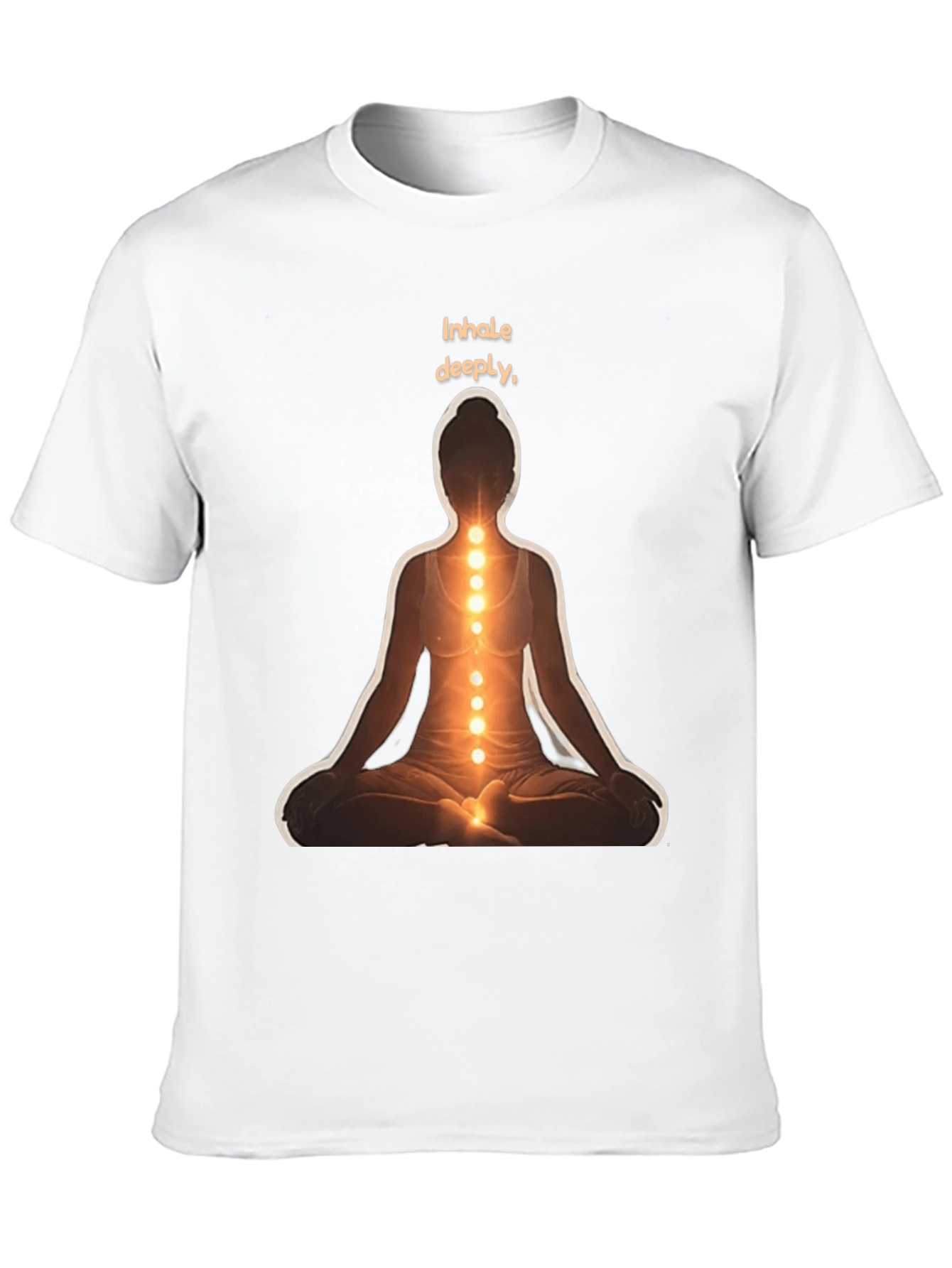 Black Inhale Deeply Meditation T-Shirt view 10