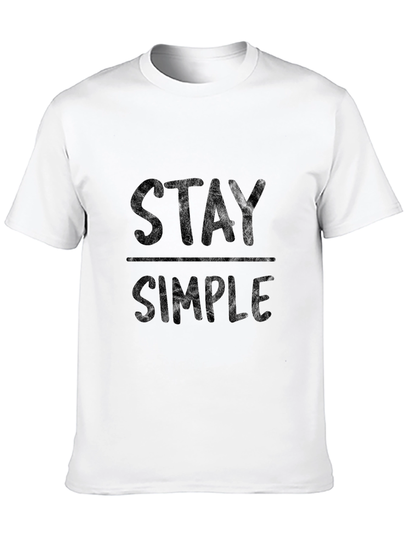 Black Stay Simple Black Graphic Tee - Men's Casual T-Shirt view 10