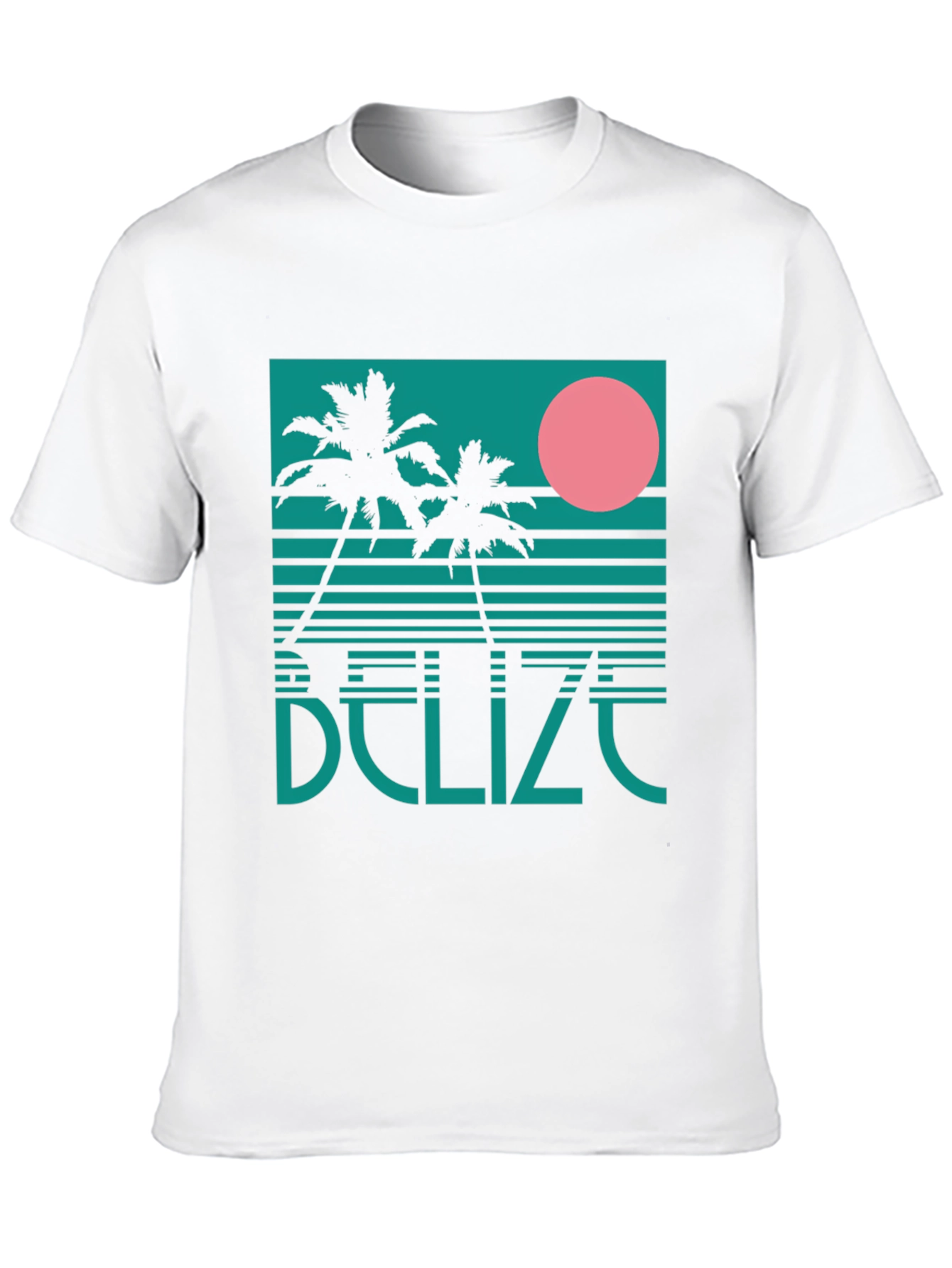 Black Belize Retro Palm Tree Graphic T-Shirt view 10