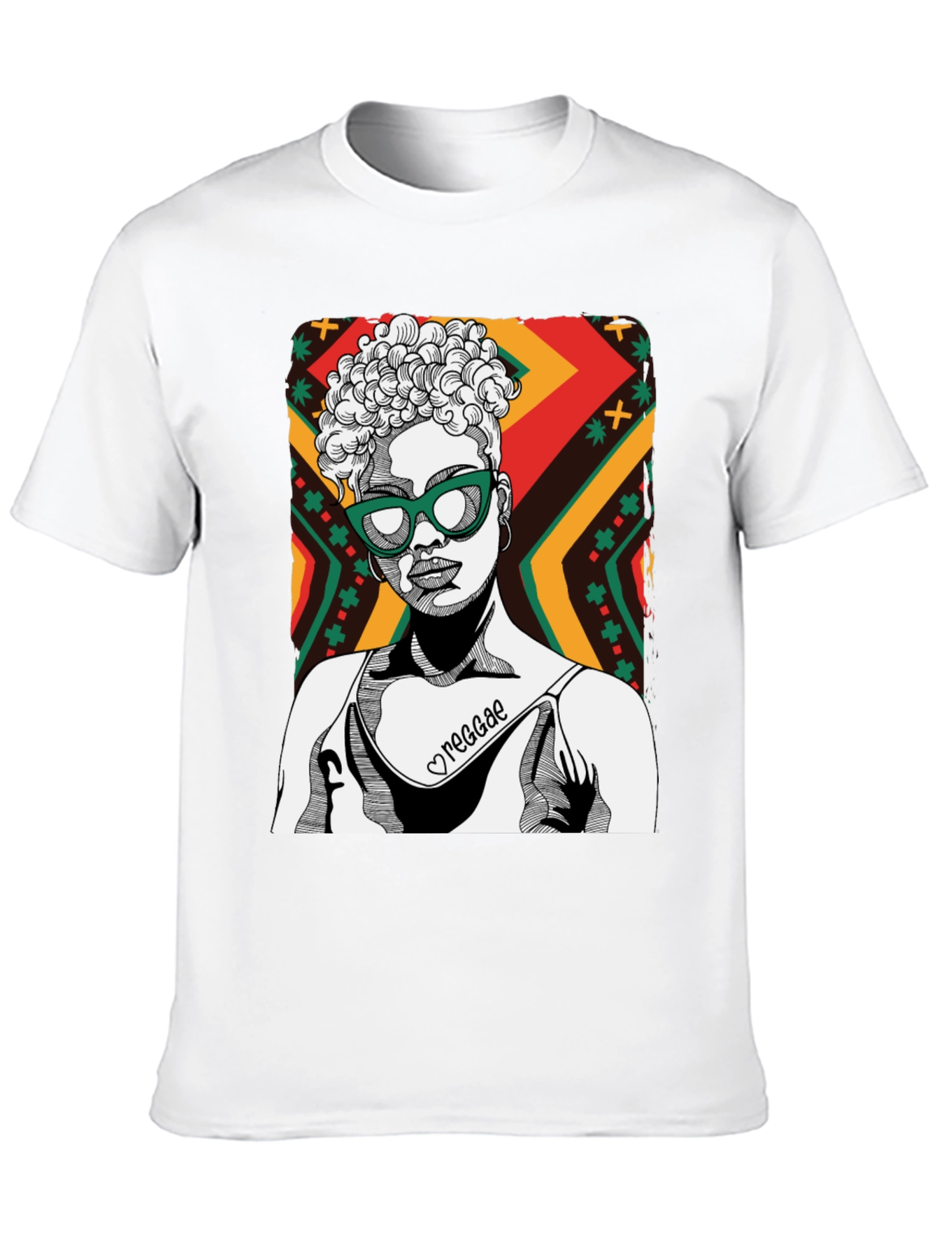Black Reggae Girl Black Graphic Tee - Cool Unisex Shirt view 10