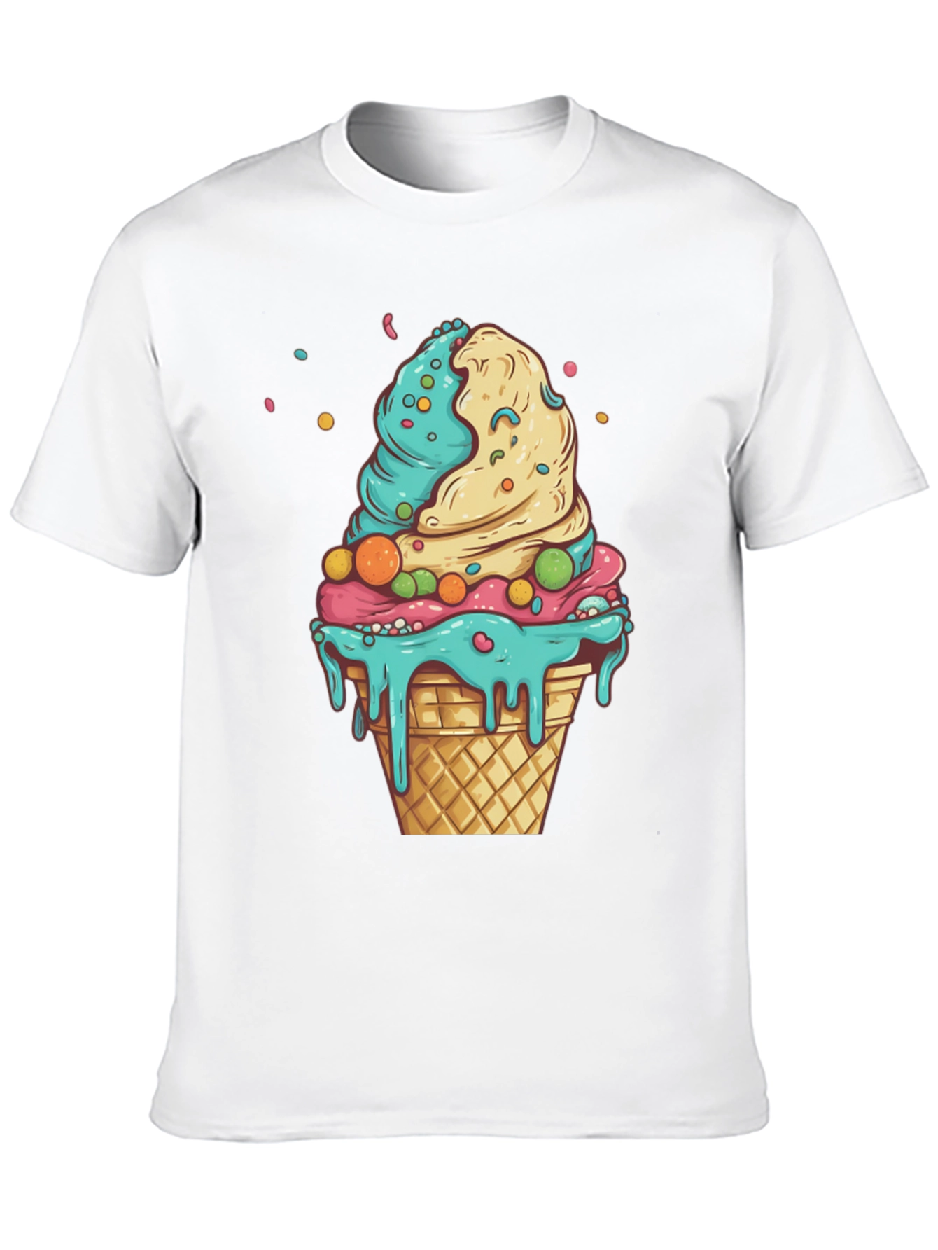 Black Ice Cream Cone Graphic Tee - Black Cotton Shirt view 10