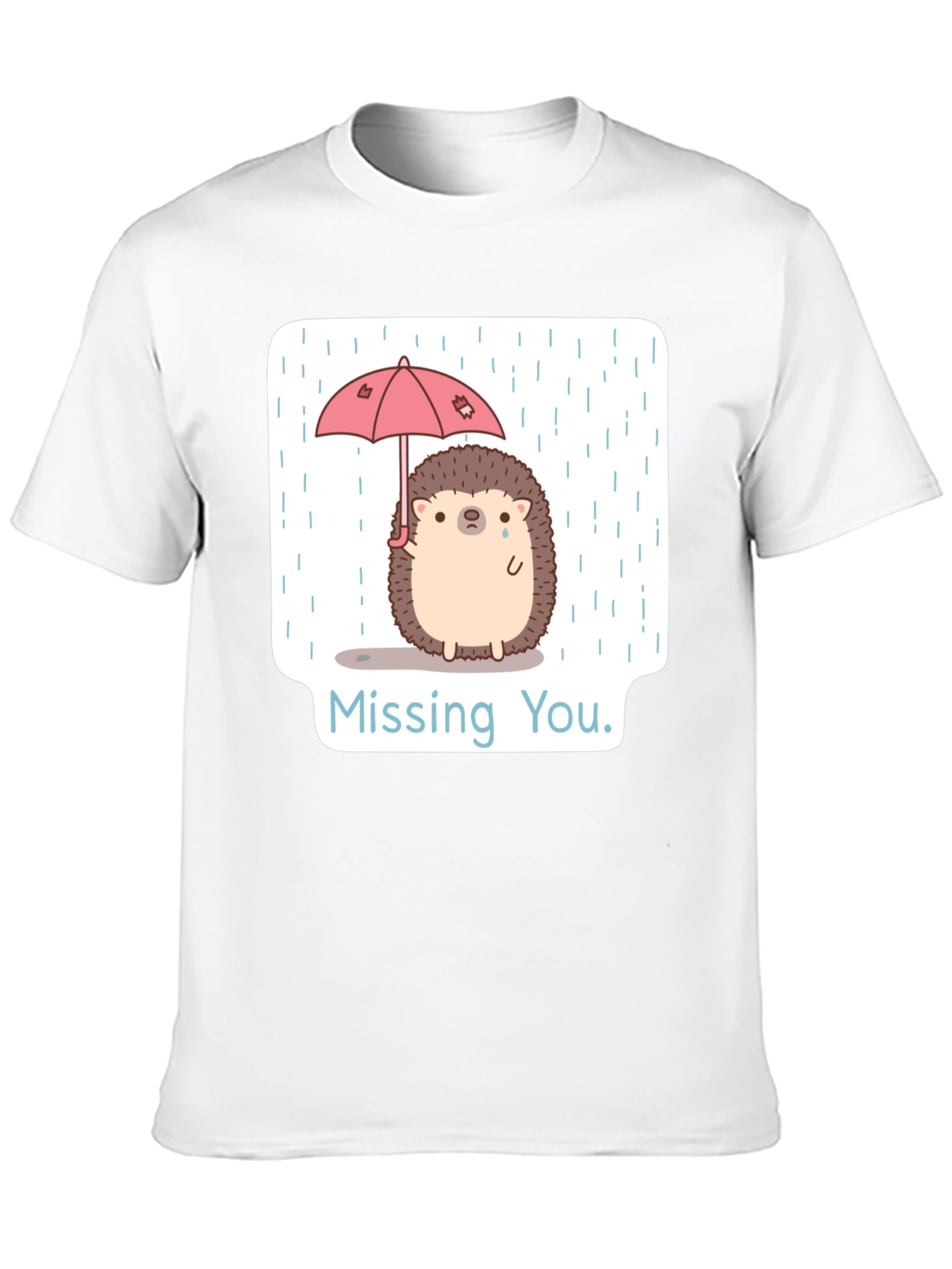 Black Missing You Hedgehog T-Shirt view 10