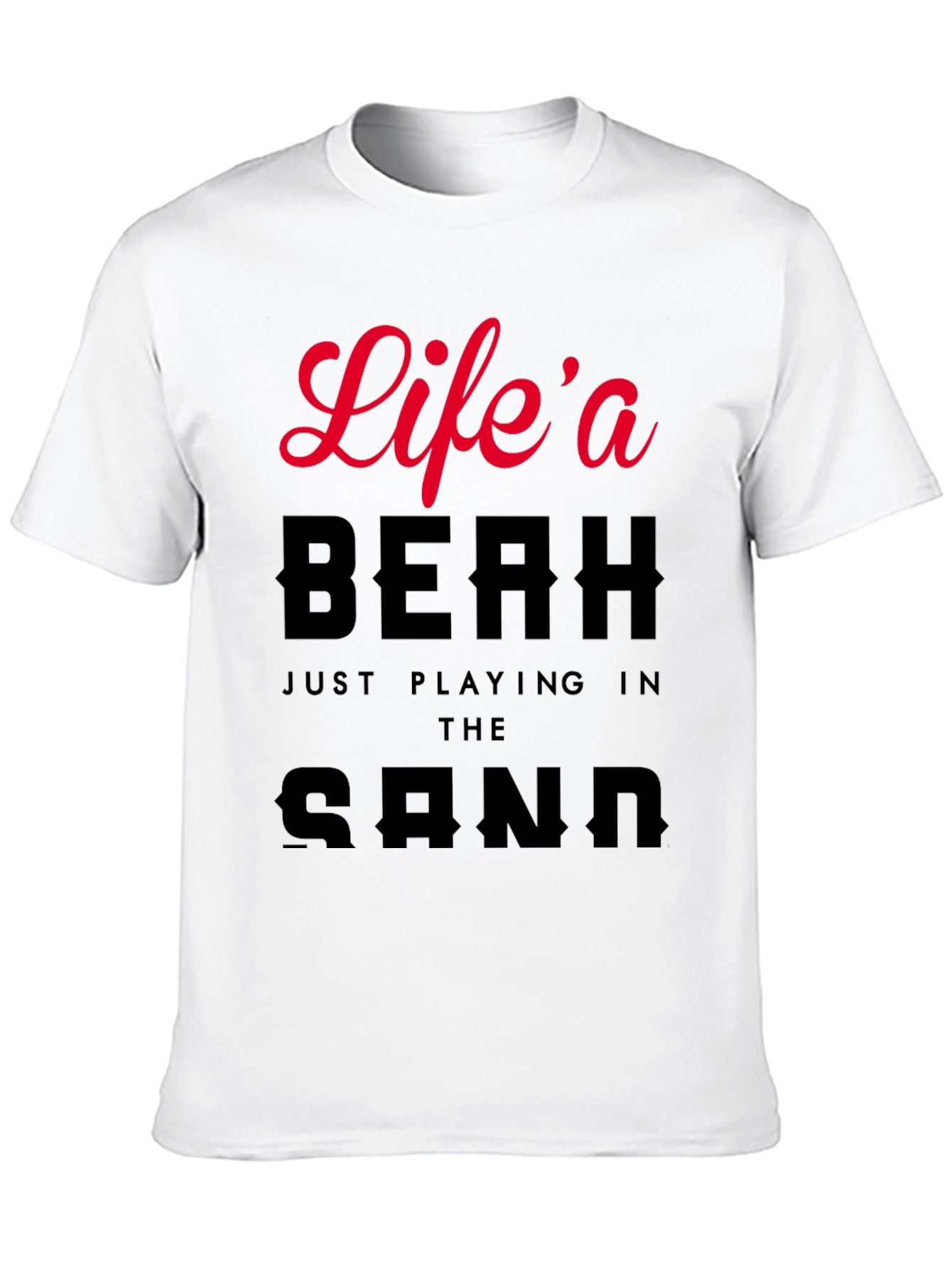 Black Life's a Beach Graphic Men's Black T-Shirt view 10