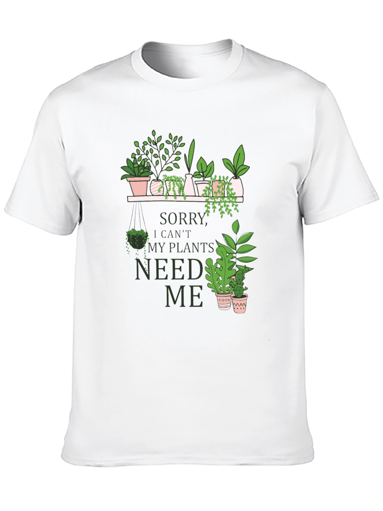Black Plant Lover Graphic Tee - Sorry, My Plants Need Me view 10