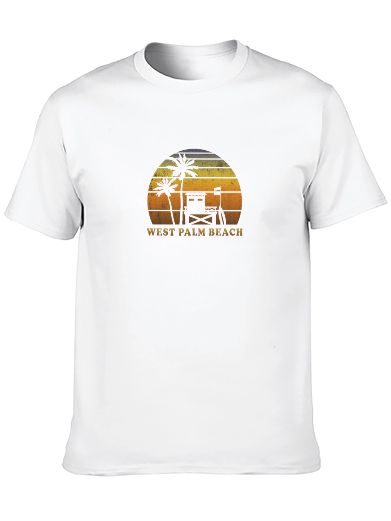 Black West Palm Beach Sunset Graphic T-Shirt view 10