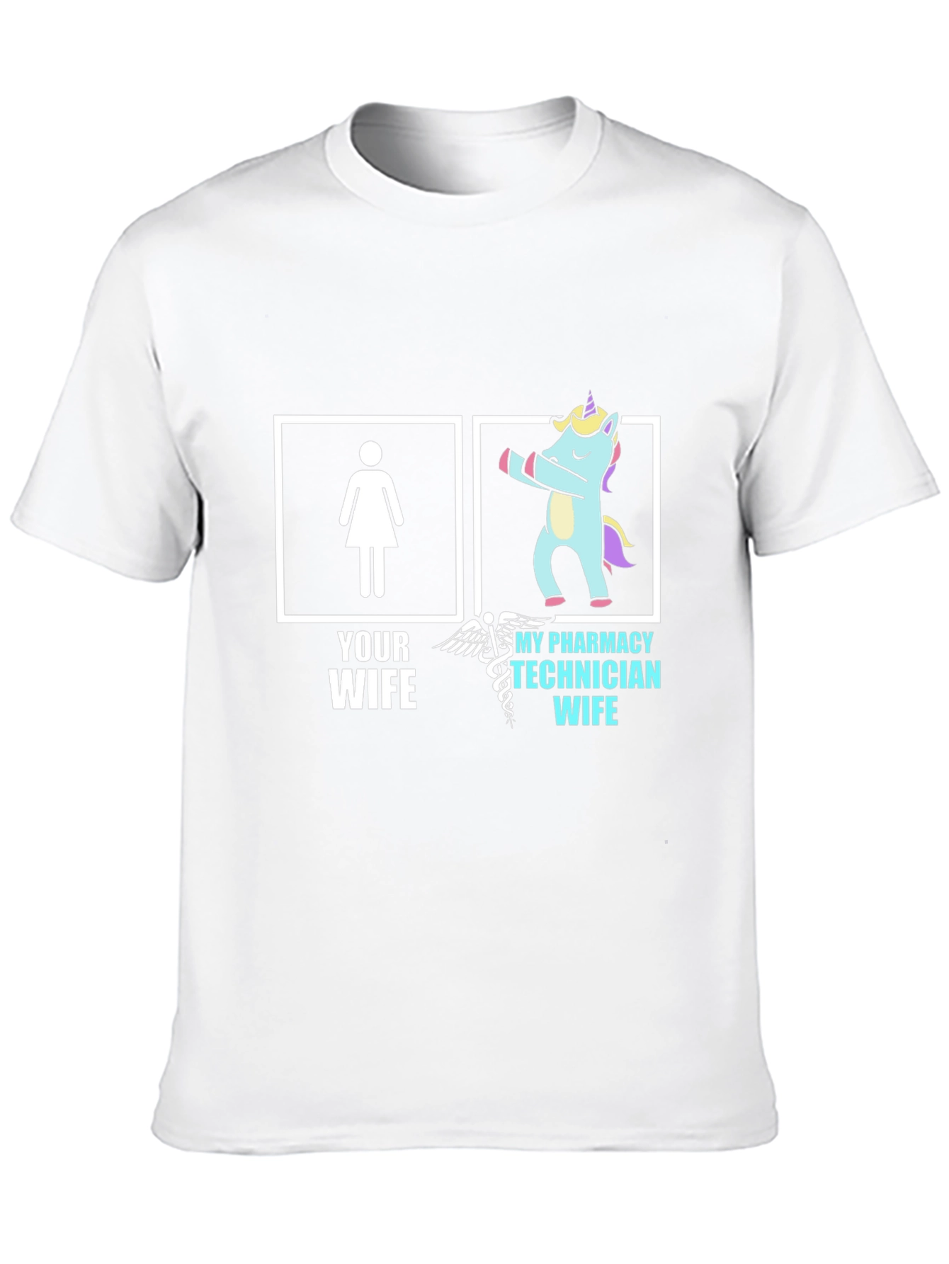 Black Pharmacy Technician Wife T-Shirt - Funny Unicorn Tee view 10