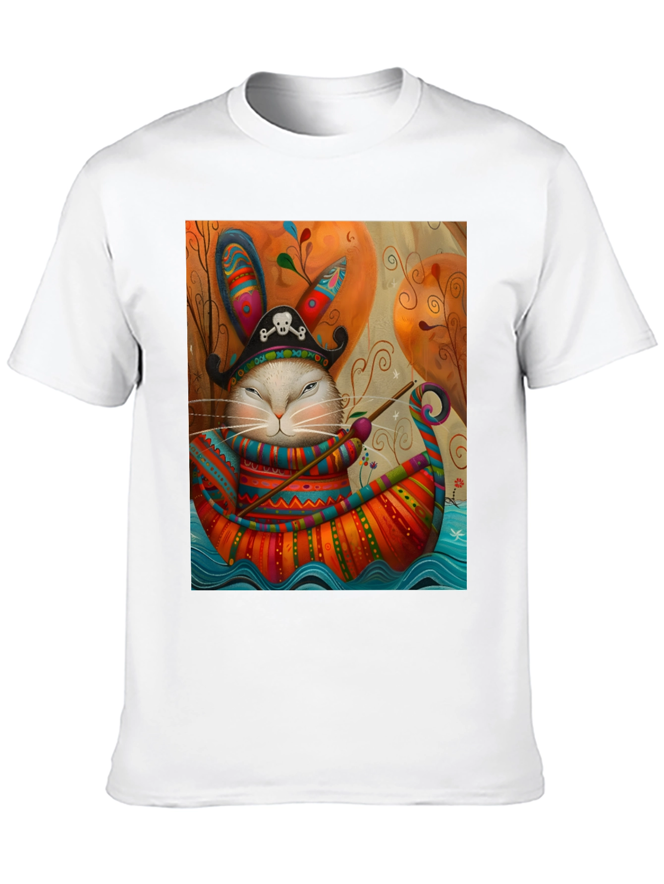Black Pirate Rabbit Boat Ride T-Shirt view 10