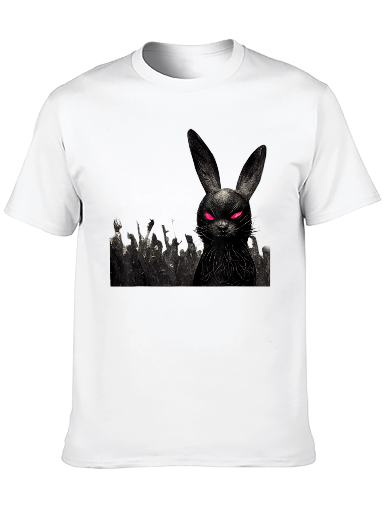 Black Creepy Bunny Graphic Tee view 10