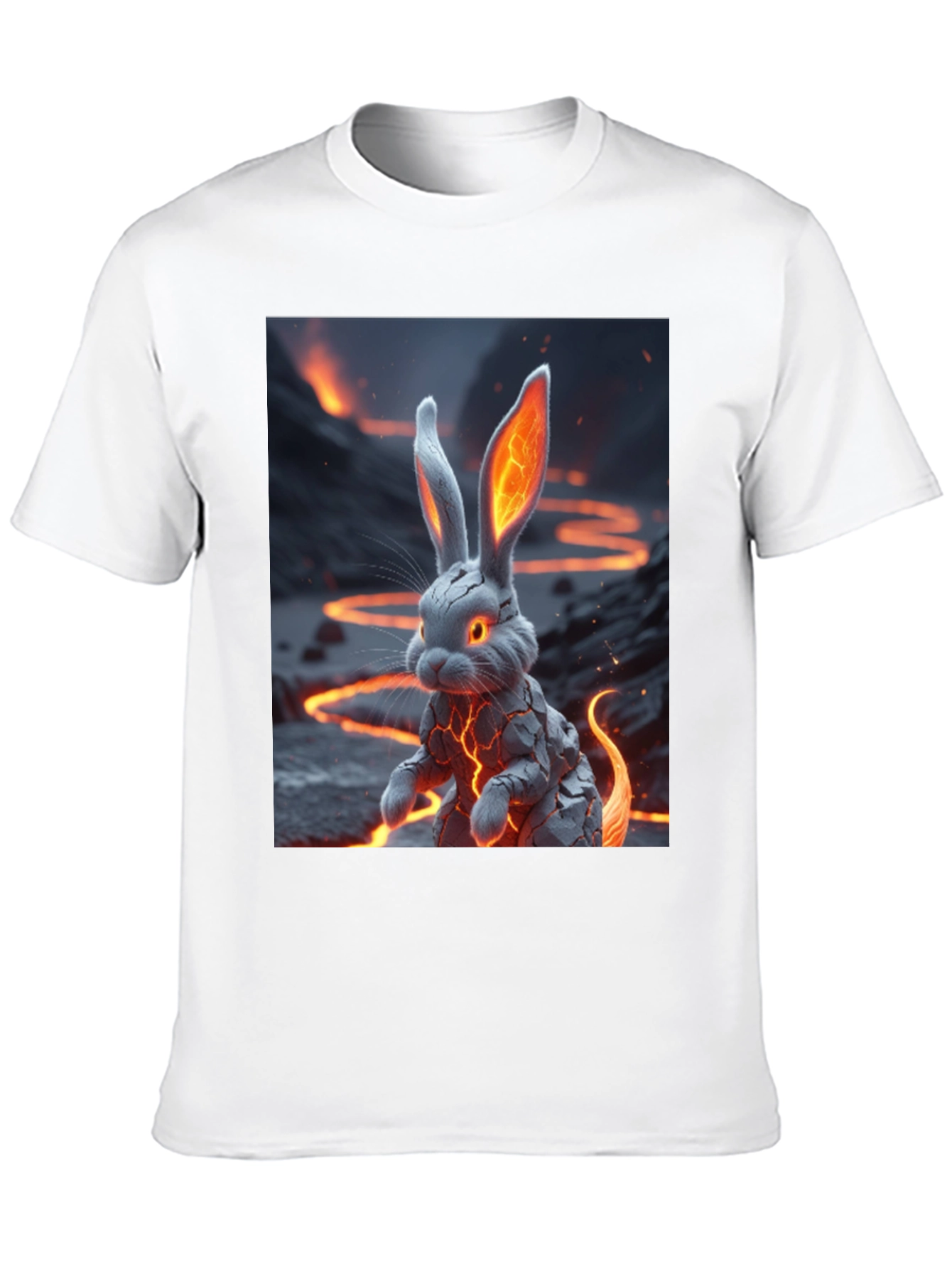 Black Lava Rabbit Graphic Tee - Unique Design! view 10