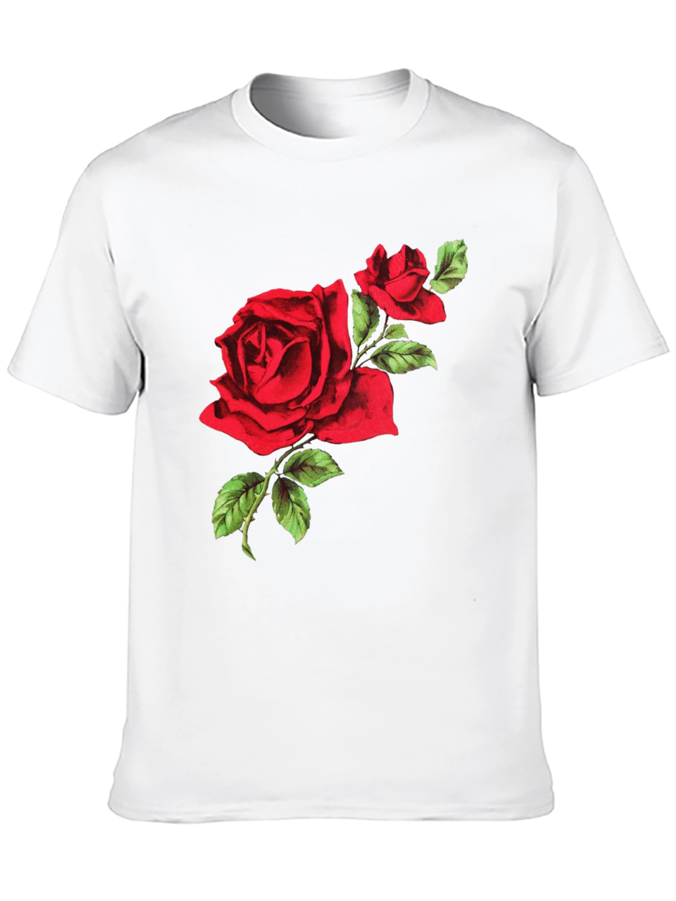 Black Red Rose Graphic Tee - Black Cotton T-Shirt view 10