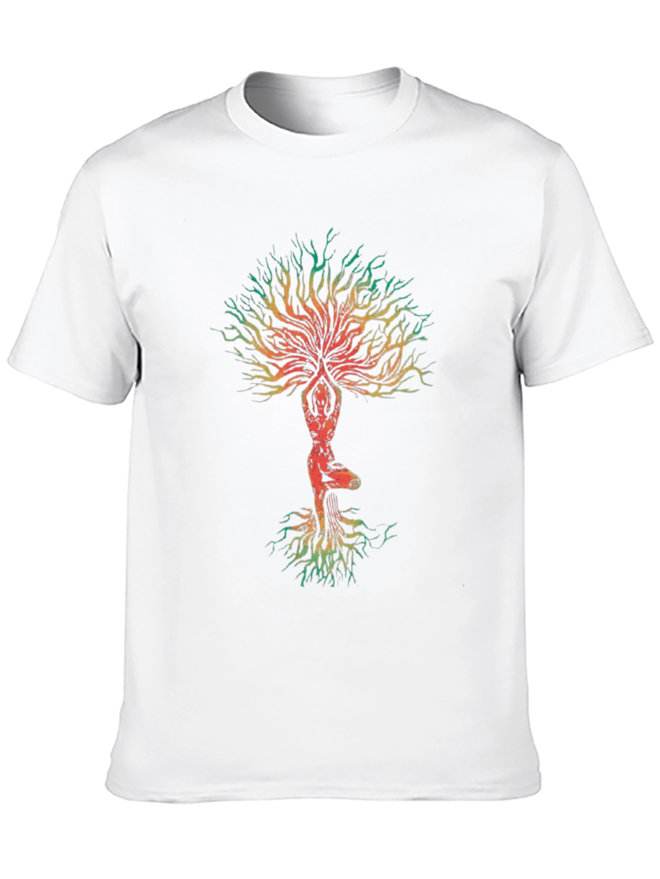 Black Yoga Tree of Life Graphic Tee - Unisex Black T-Shirt view 10