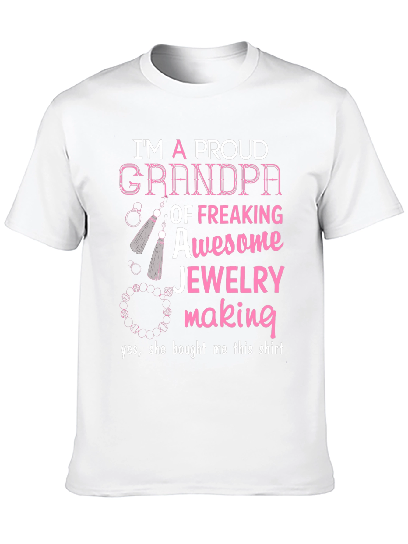 Black Proud Grandpa Jewelry Making T-Shirt view 10