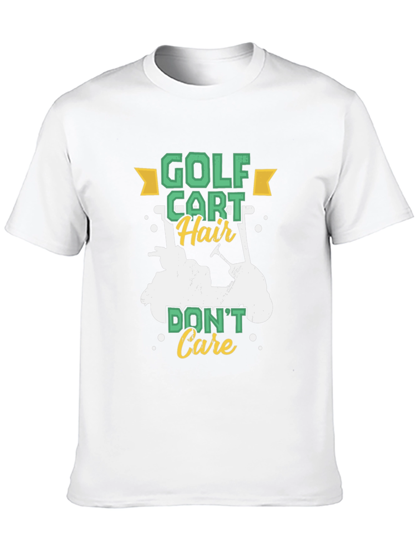 Black Golf Cart Hair Don't Care Tee view 10