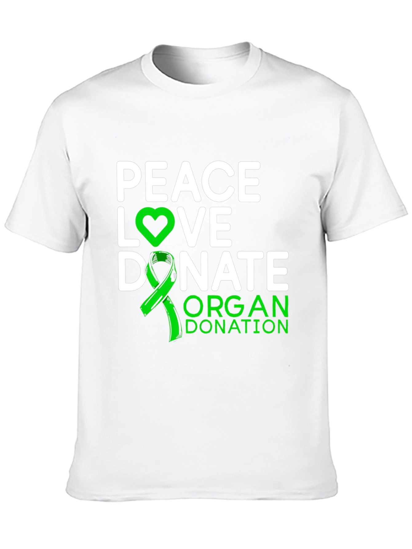 Black Peace Love Donate Organ Donation Awareness T-Shirt view 10