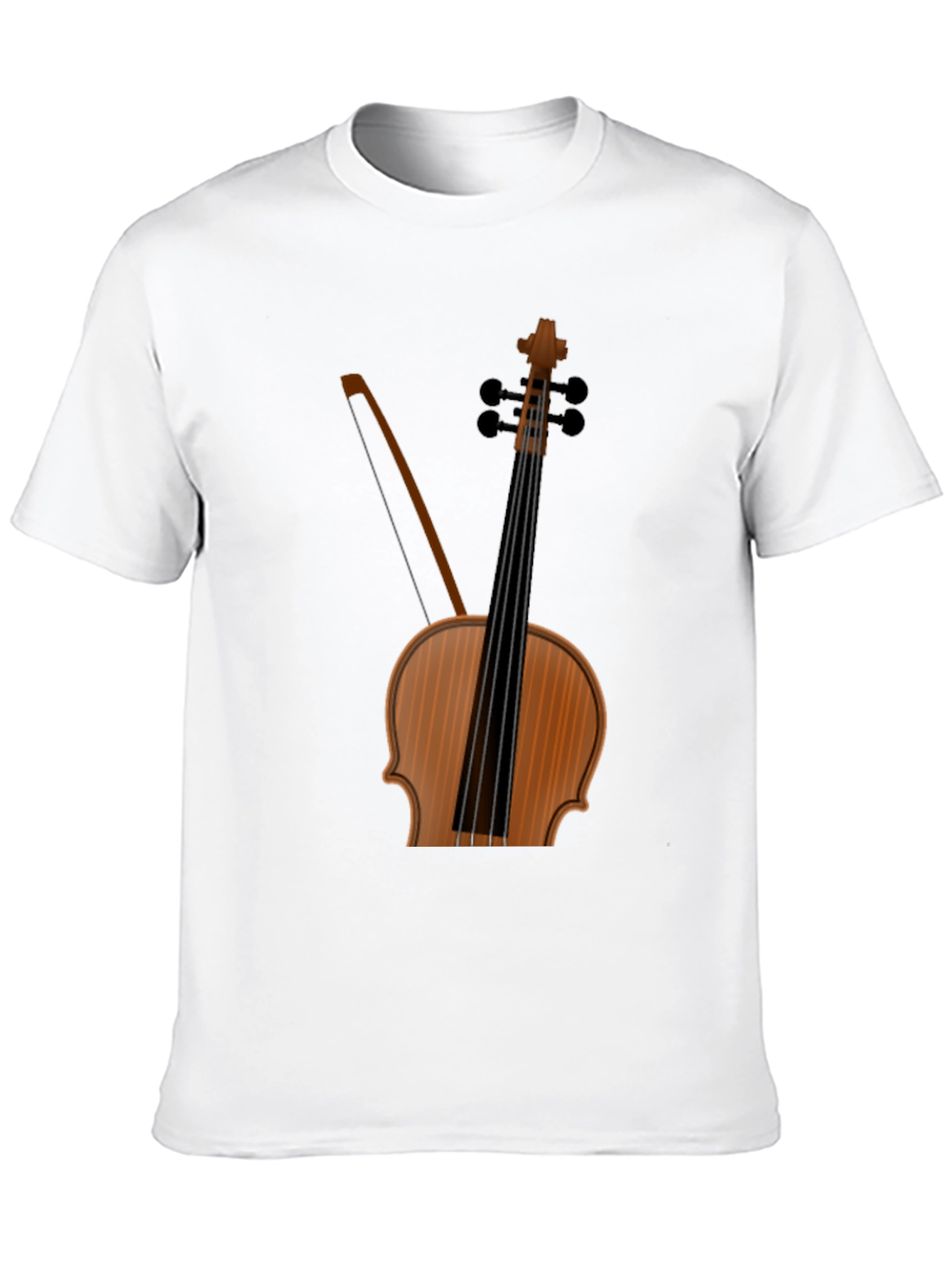 Black Musical T-Shirt: Violin Bow Design view 10