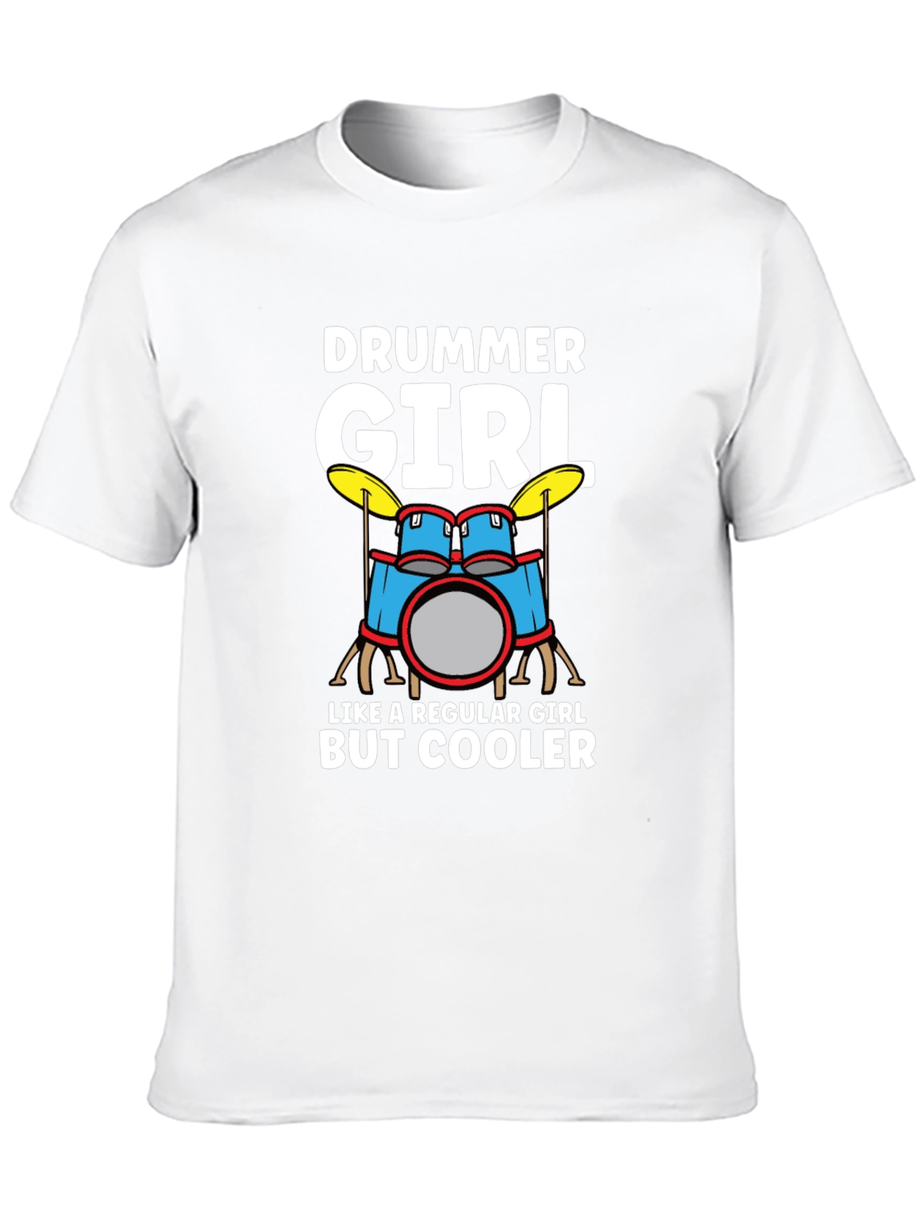 Black Drummer Girl T-Shirt - Music Lover Tee view 10