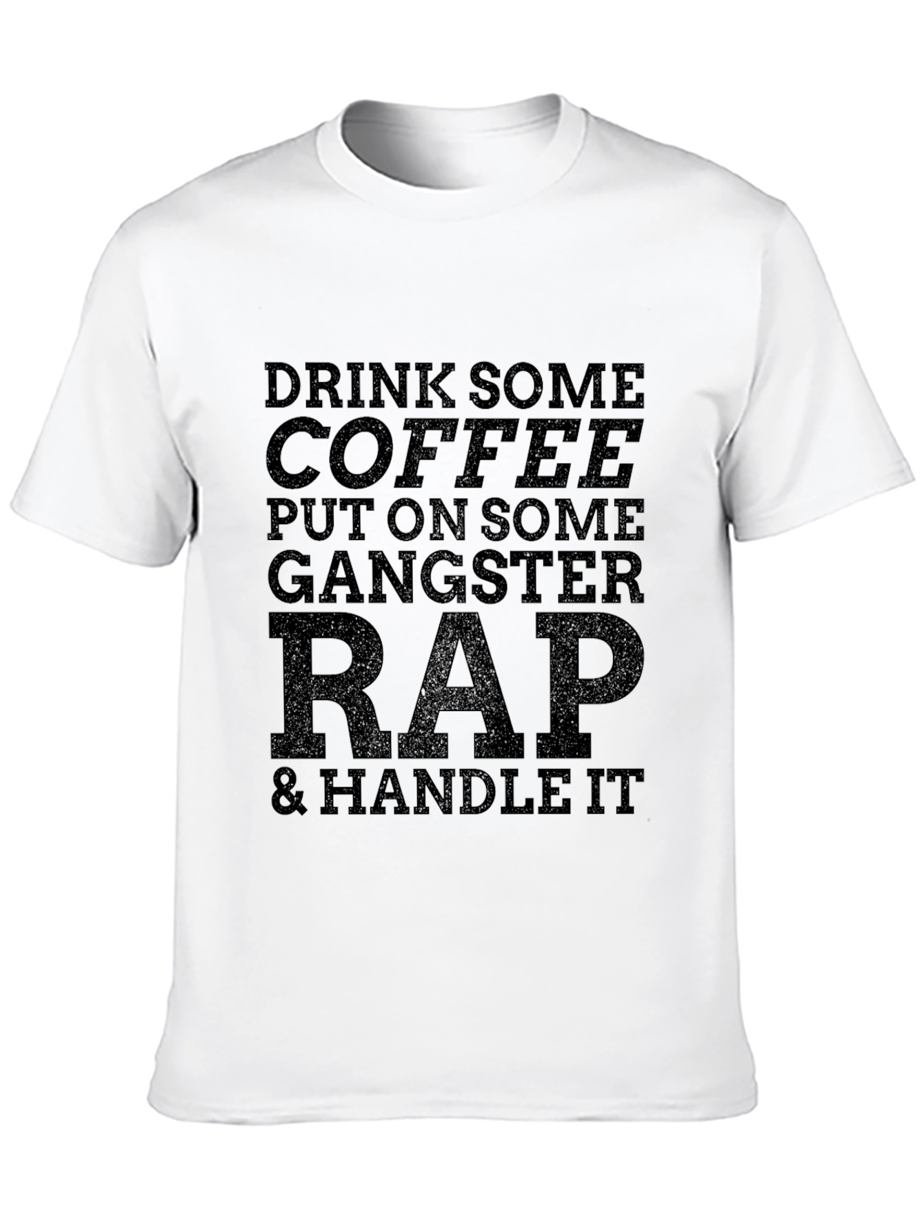 Black Gangster Rap & Coffee Graphic Tee - Black view 10