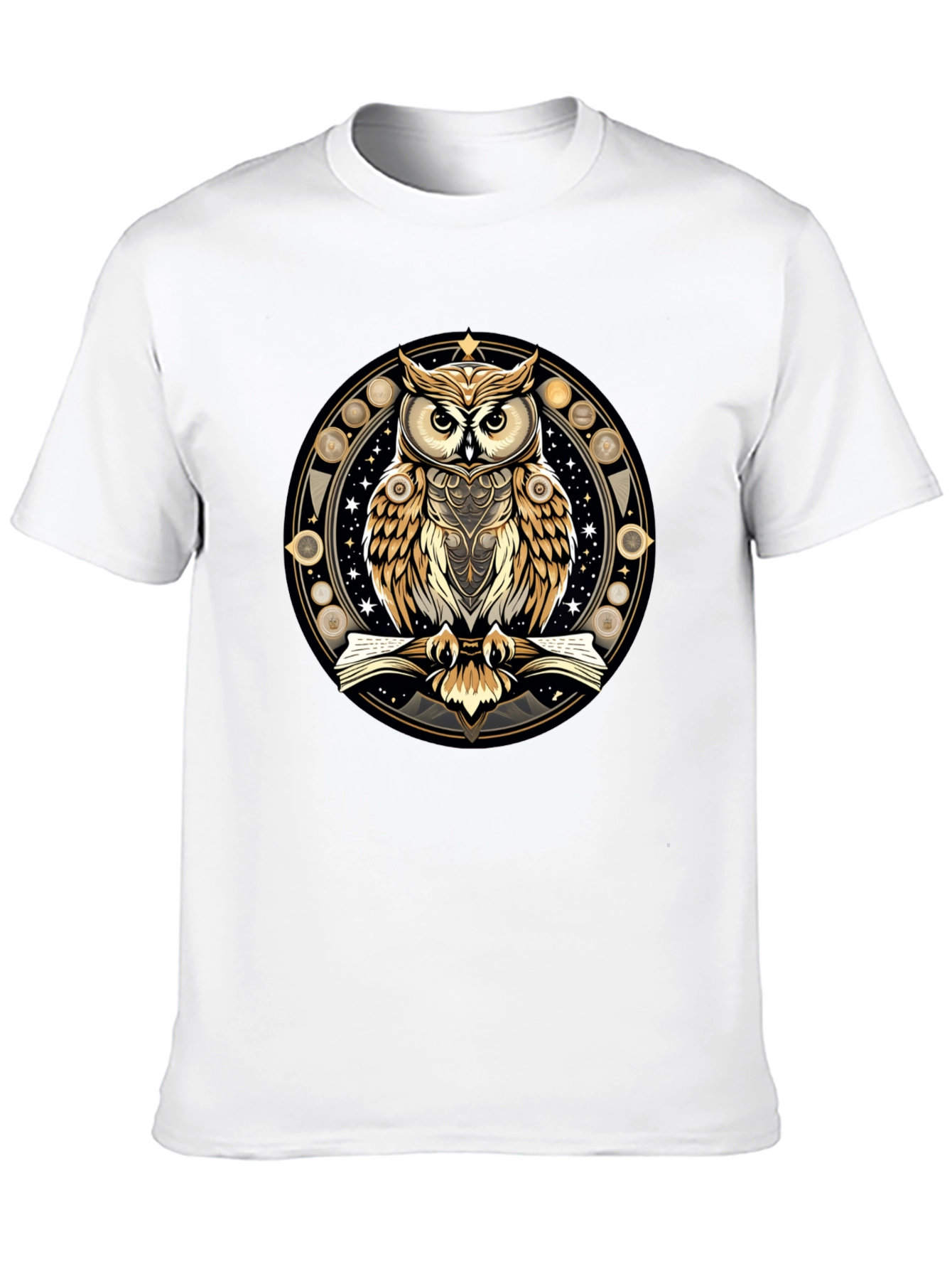 Black Mystic Owl Graphic Tee - Stylish Unisex Black T-Shirt view 10