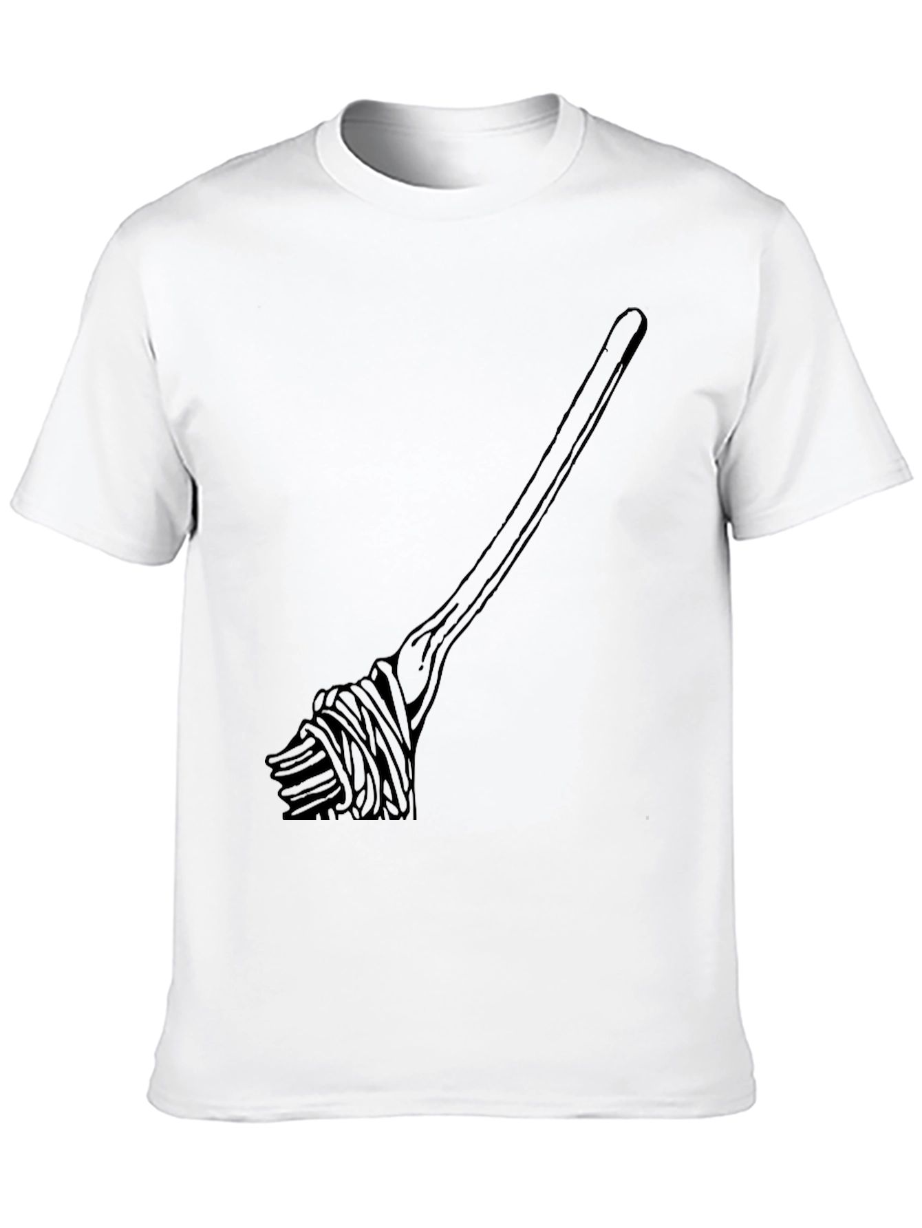 Black Spaghetti Fork T-Shirt - Novelty Foodie Tee view 10