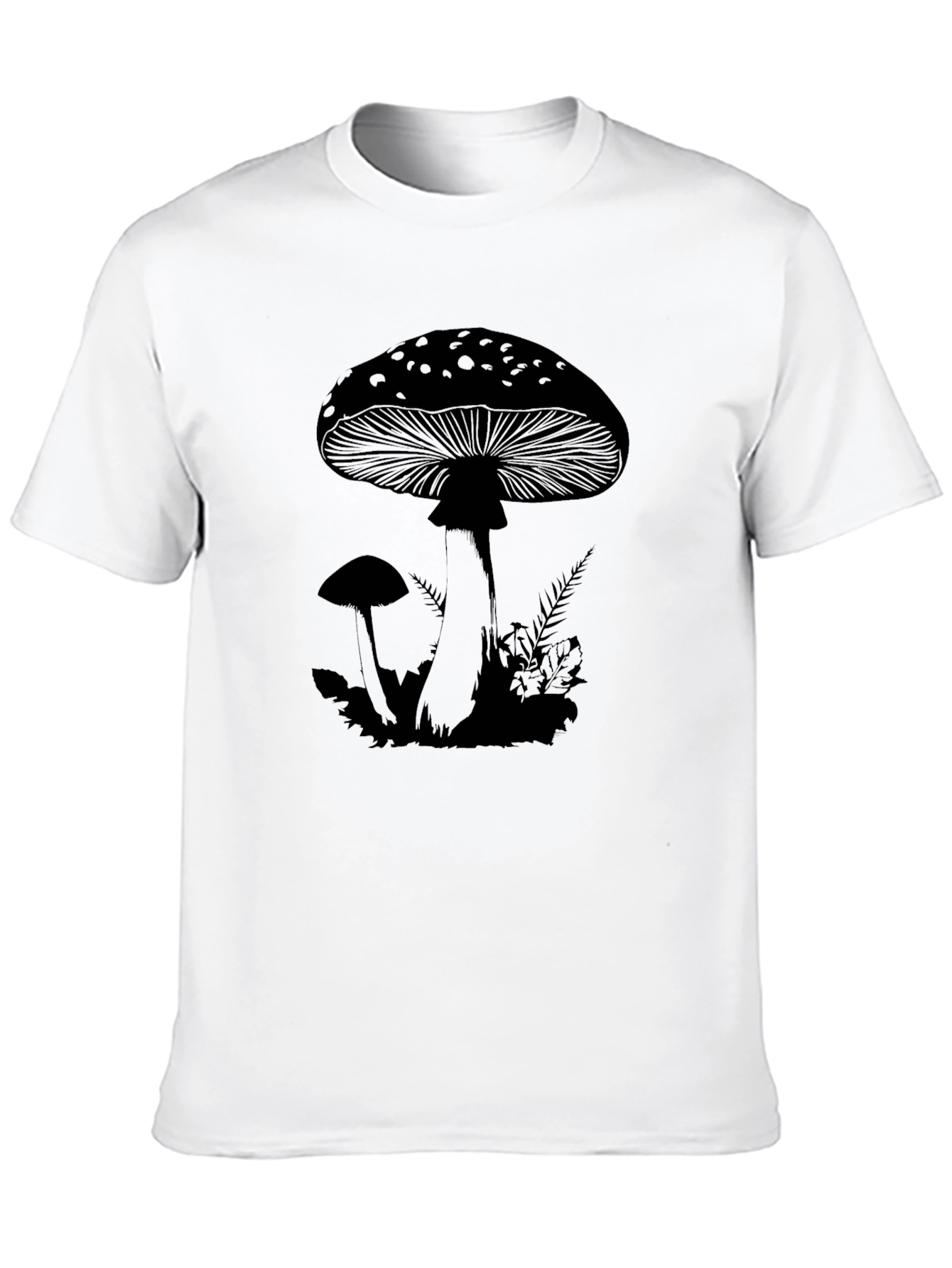 Black Mushroom Graphic T-Shirt - Black Casual Tee view 10