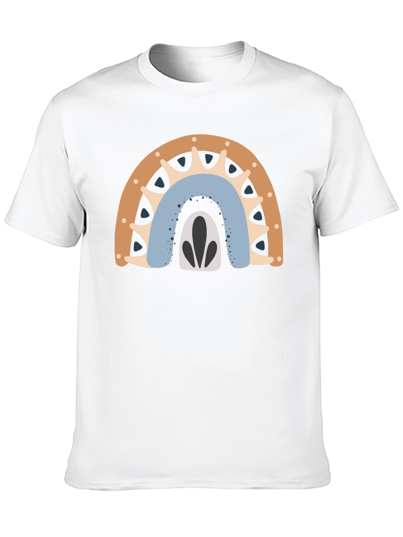 Black Boho Rainbow Graphic Tee - Men's Black T-Shirt view 10