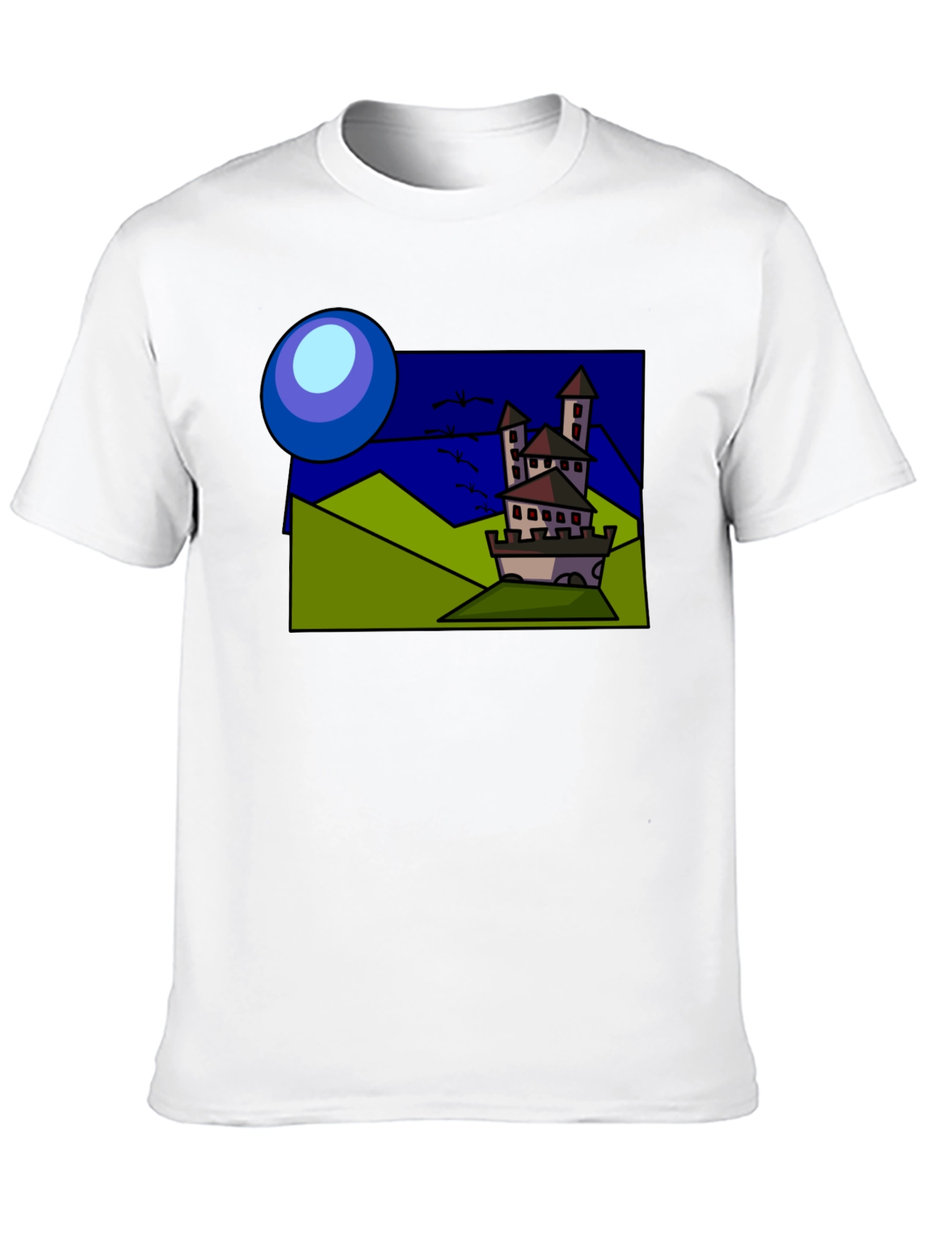 Black Cartoon Castle T-Shirt: Quirky Design, Classic Fit view 10