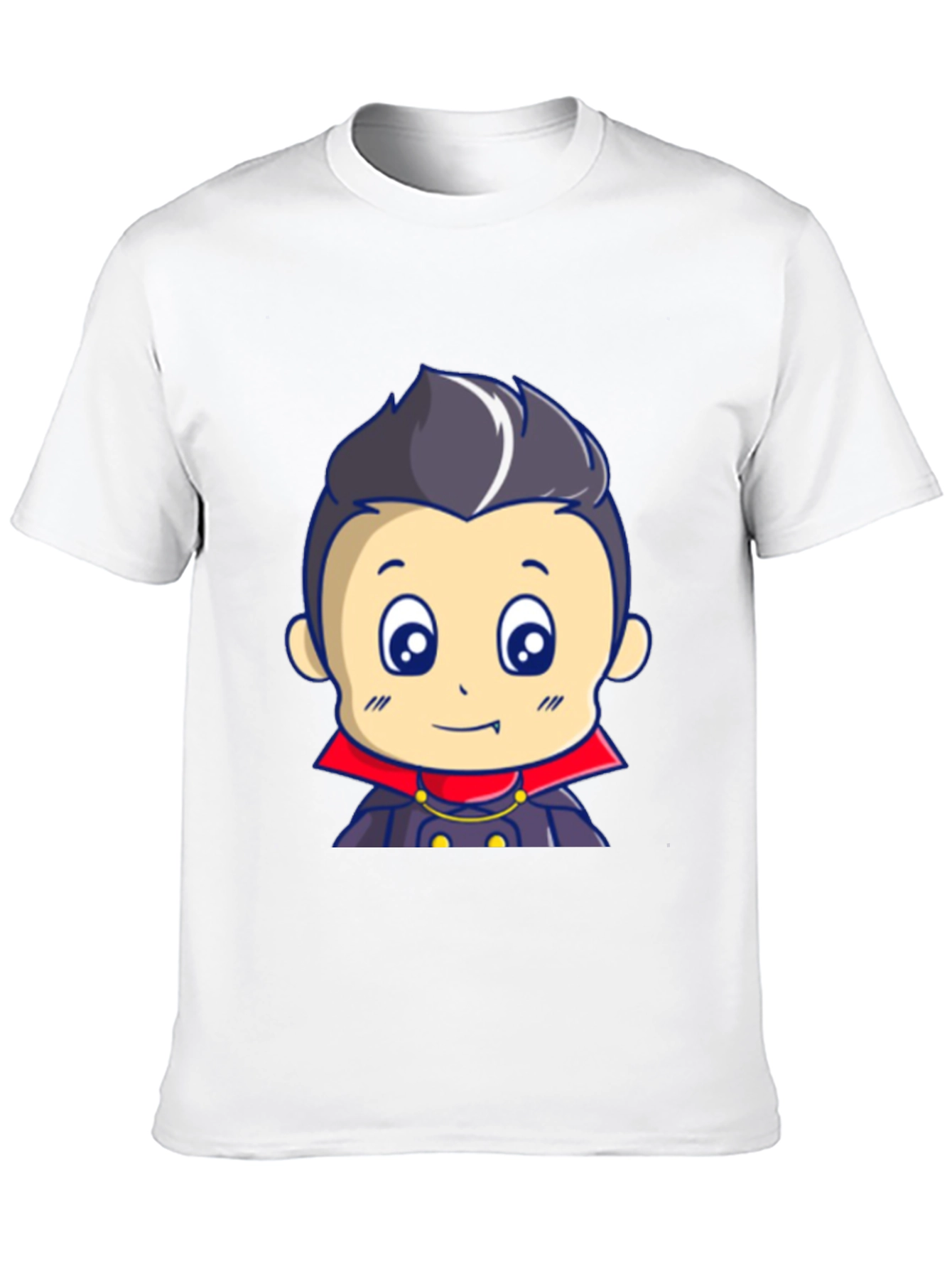 Black Cartoon Vampire T-Shirt - Cute Halloween Design view 10