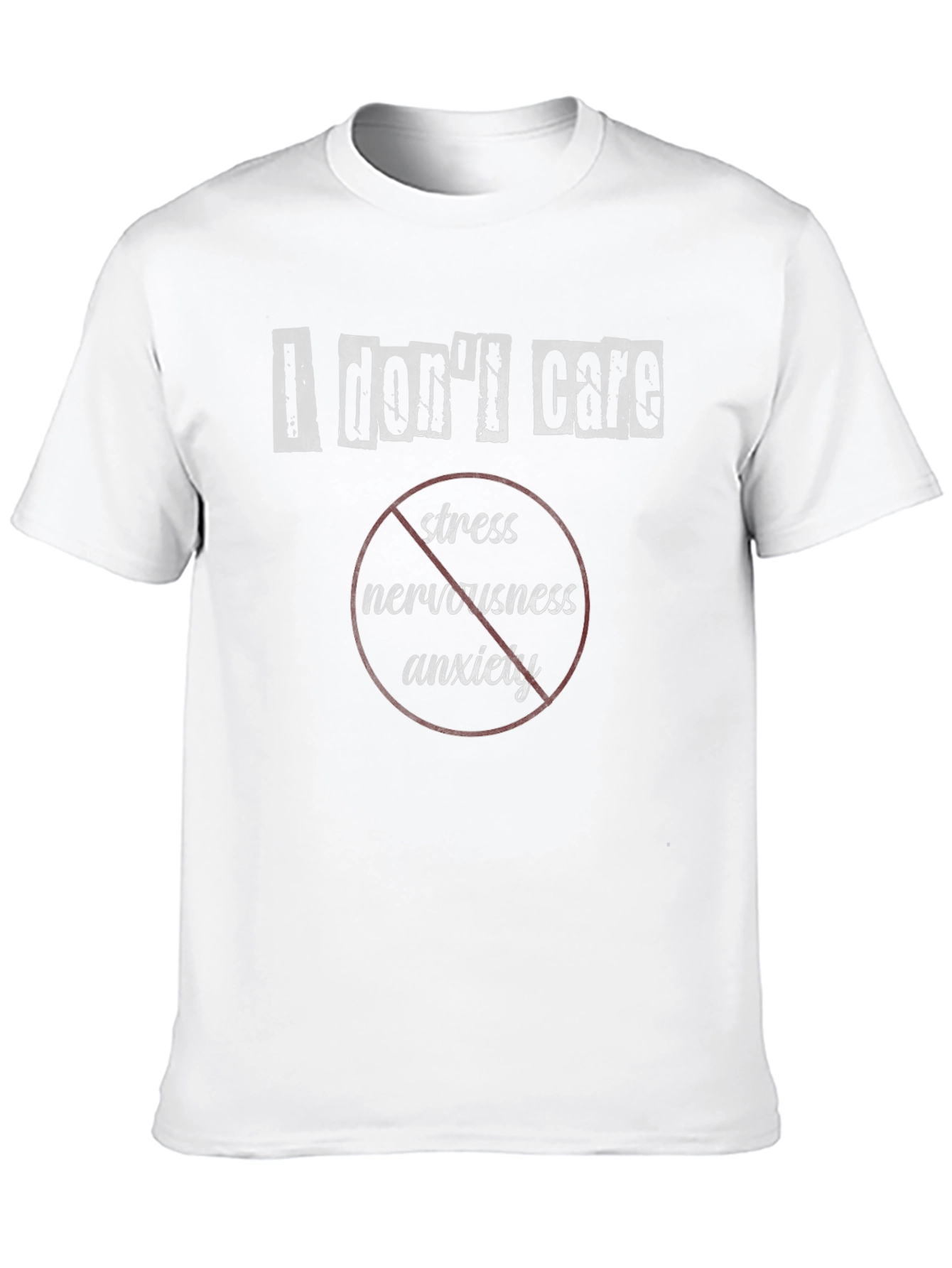 Black I Don't Care T-Shirt - No Stress, Anxiety Tee view 10