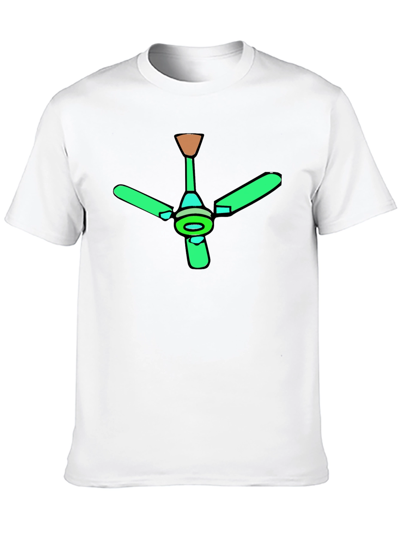 Black Green Ceiling Fan Graphic Black T-Shirt view 10