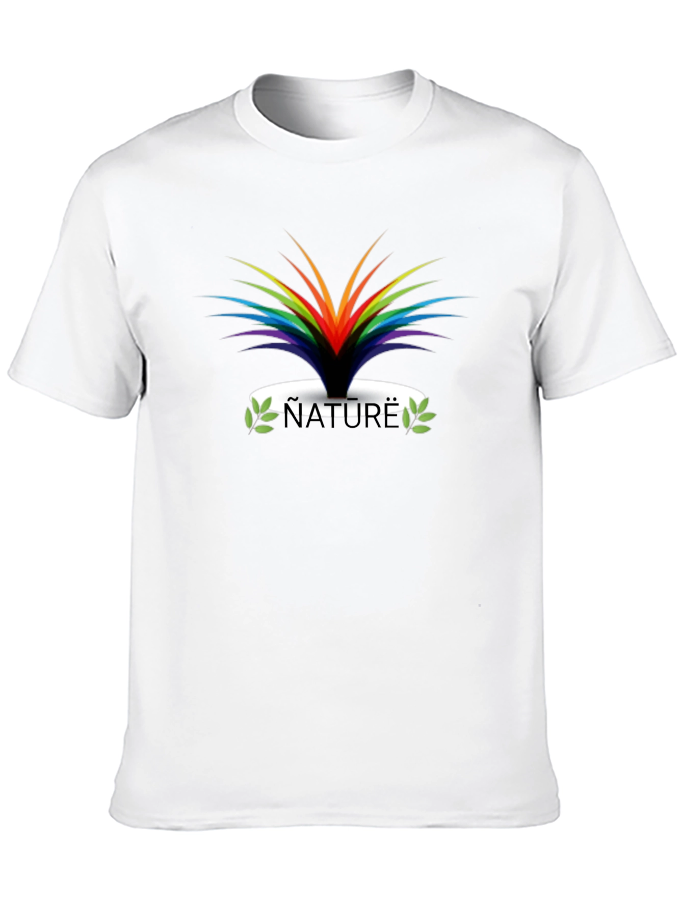 Black Nature Rainbow Graphic Black T-Shirt view 10