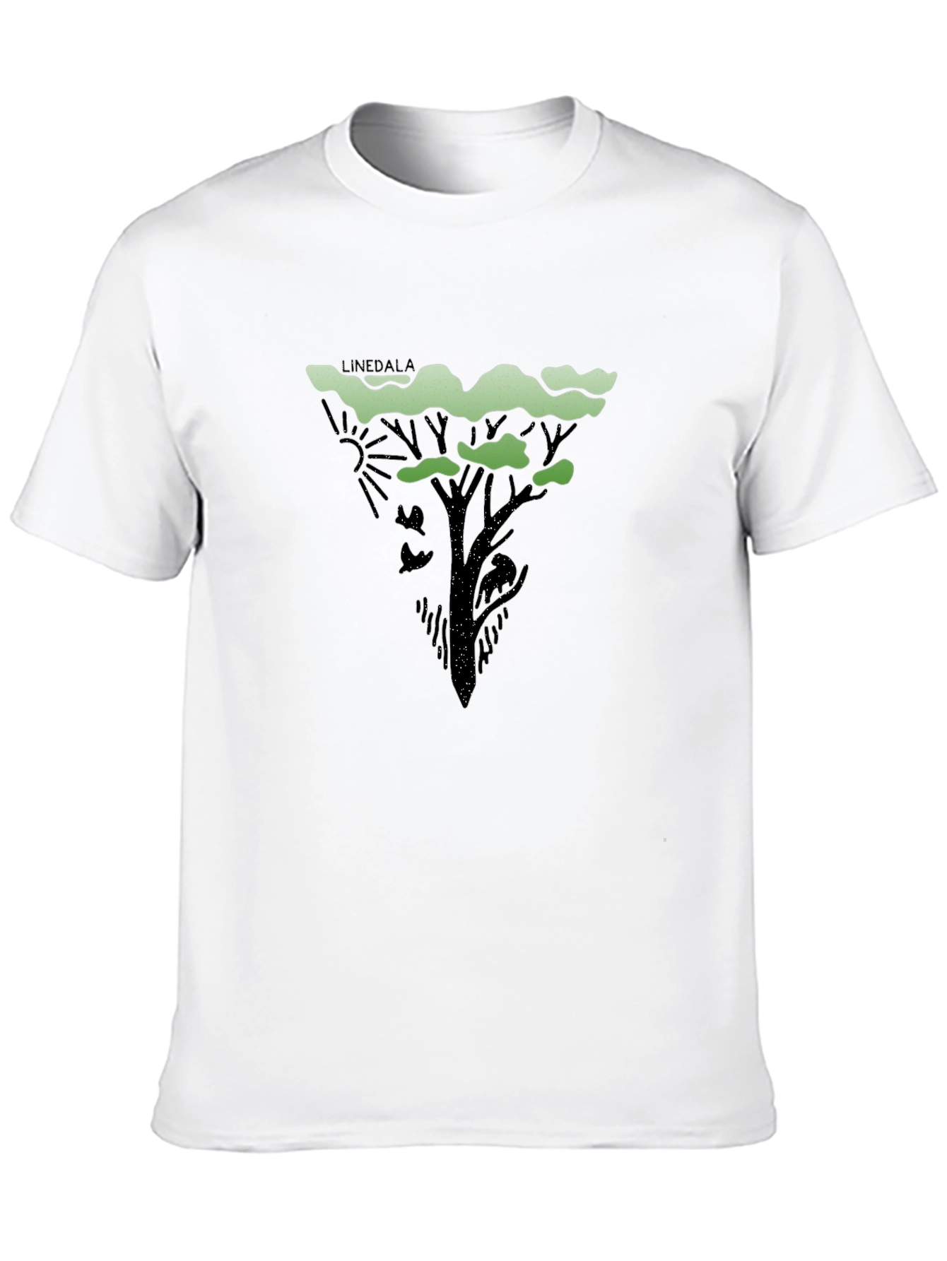 Black Abstract Tree Graphic Tee - Black Cotton Blend view 10