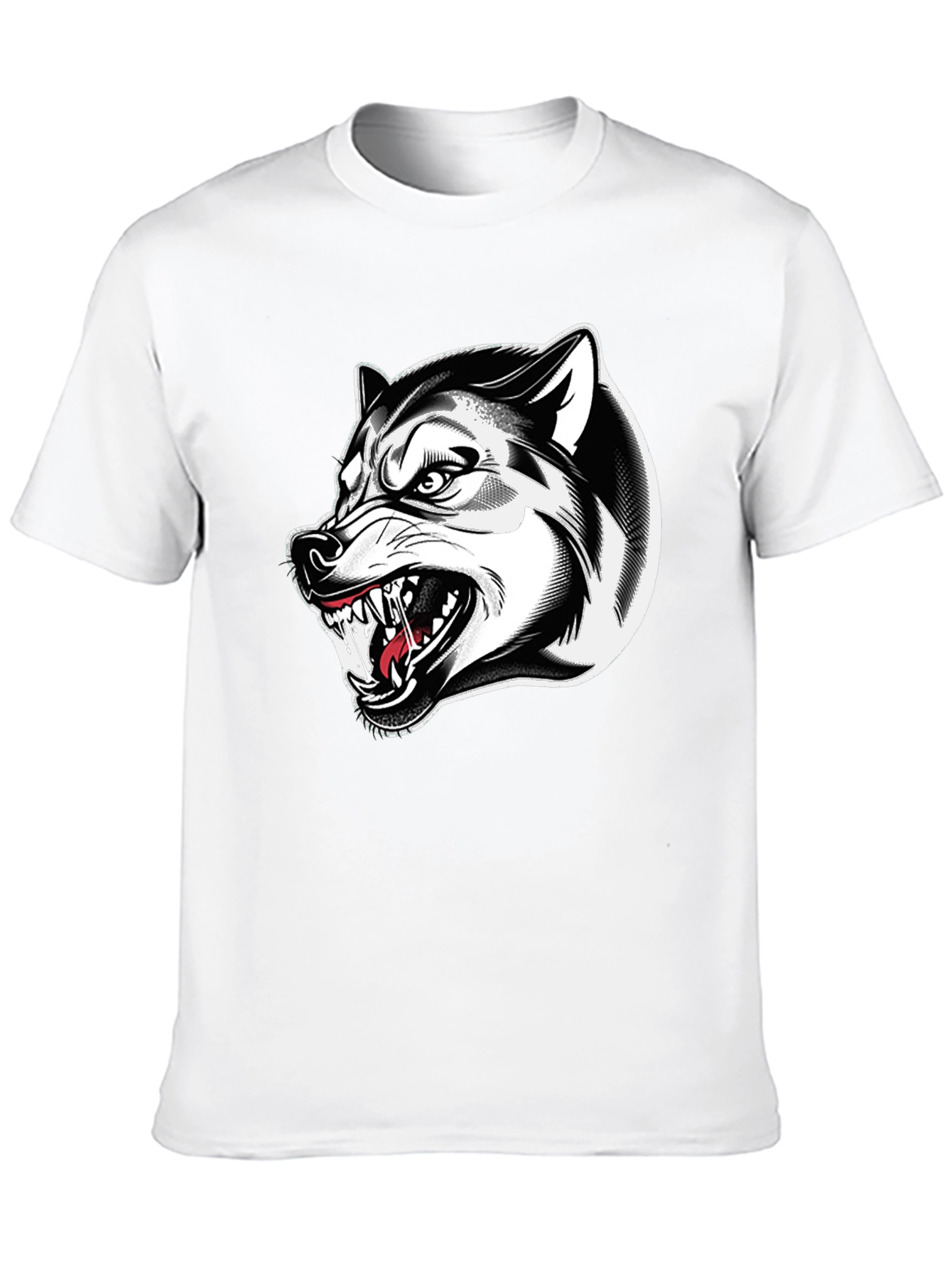 Black Men's Black Wolf Graphic Tee view 10